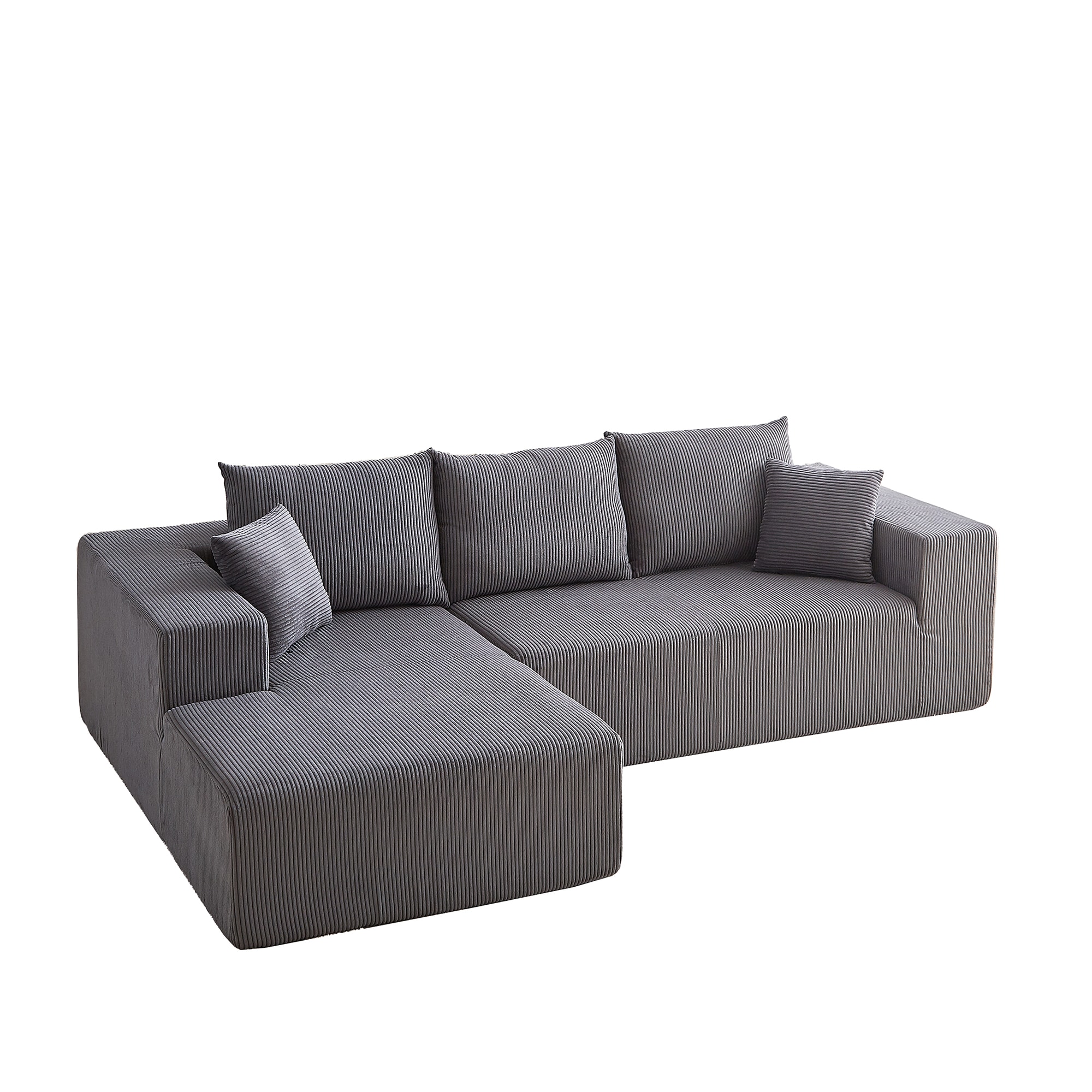 Bybafun YA3700457 110-in Modern Gray 3 -seater Reclining Sectional
