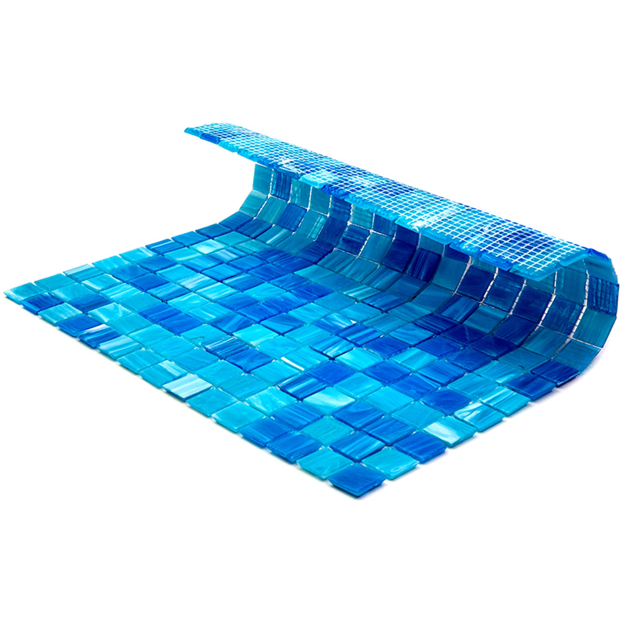Olympic Blue Glass Mosaic Wall and Floor Tile