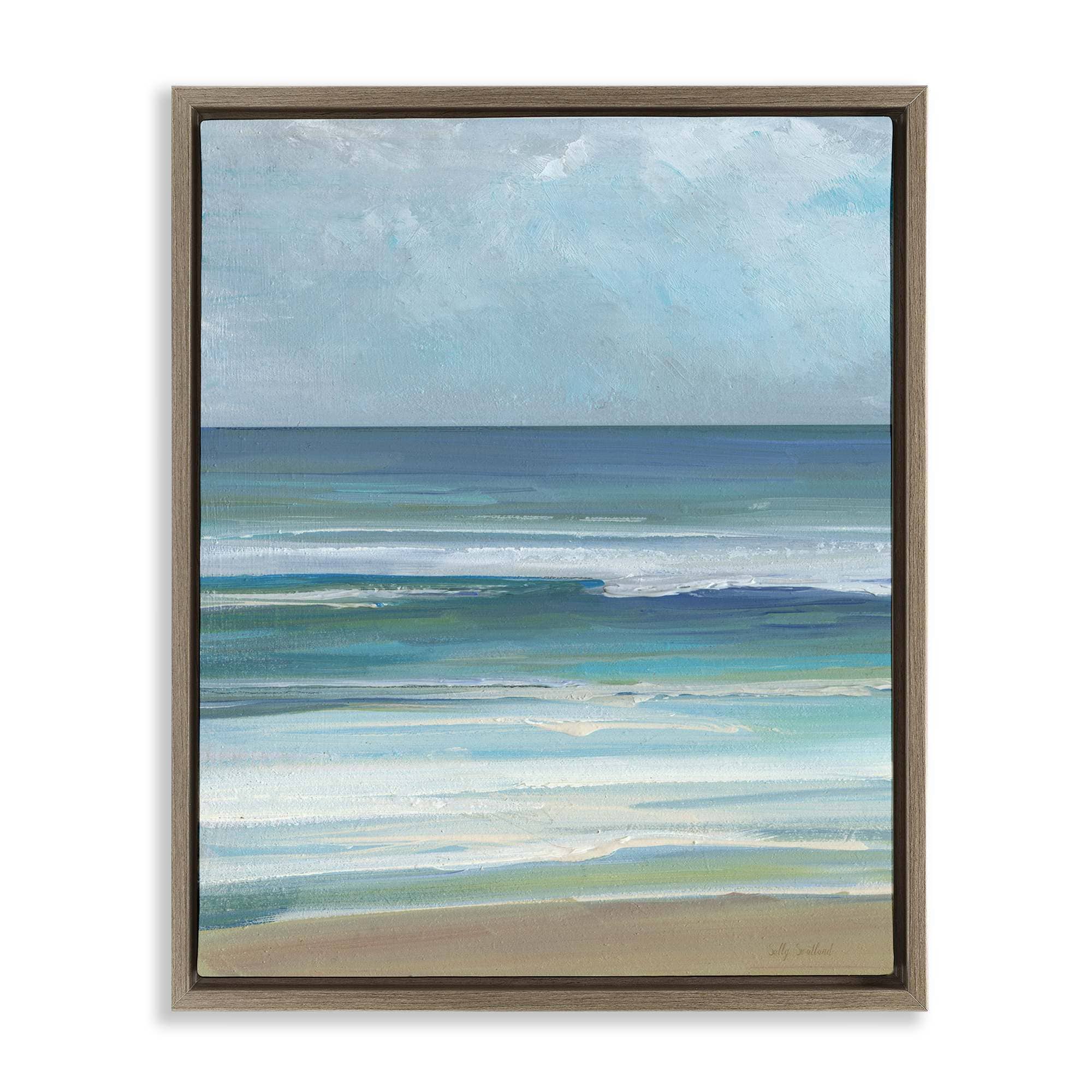 Stupell Industries BT-997-FFE-24X30 Calming Beach Wave Visage Floating Frame design by Sally Swatland