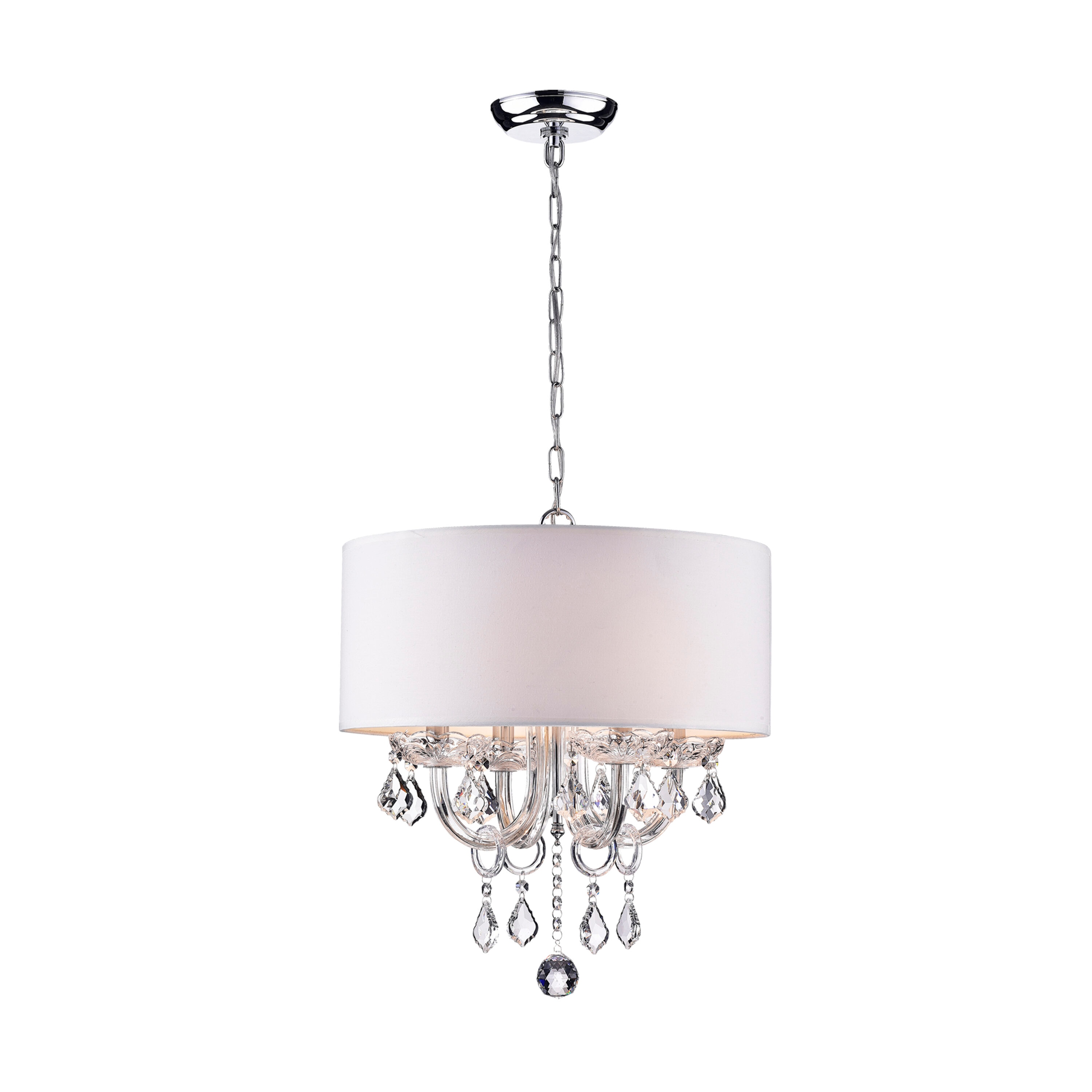 Greenville Signature HG8860 4 -Light Polished Chrome Modern/contemporary Crystal For Use in Bedrooms, Dining Rooms, Foyers, Kitchens, Living Rooms Chandelier
