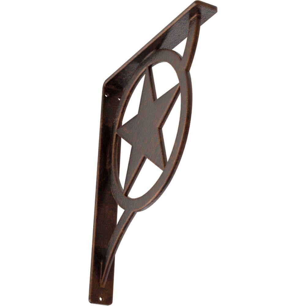 Ekena Millwork BKTM01X10X12SAUACO Austin 10-in x 1.5-in x 12-in Antique copper Wrought iron Mounting bracket