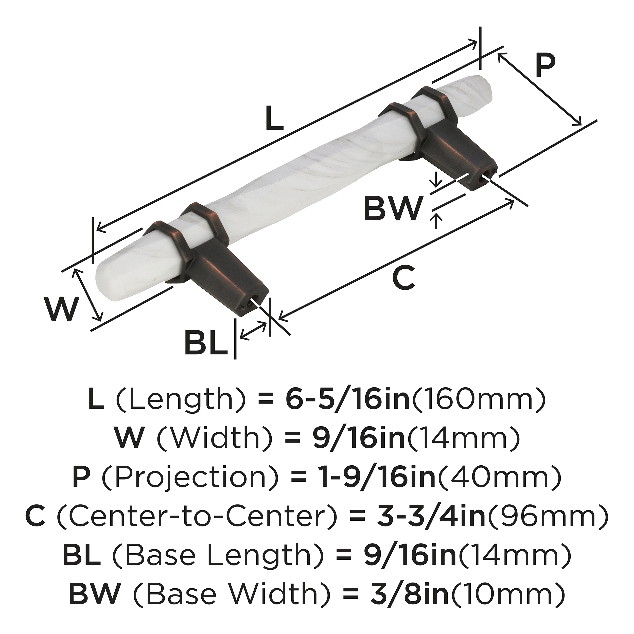 Amerock BP36648MWORB Cabinet-Pulls - View #4