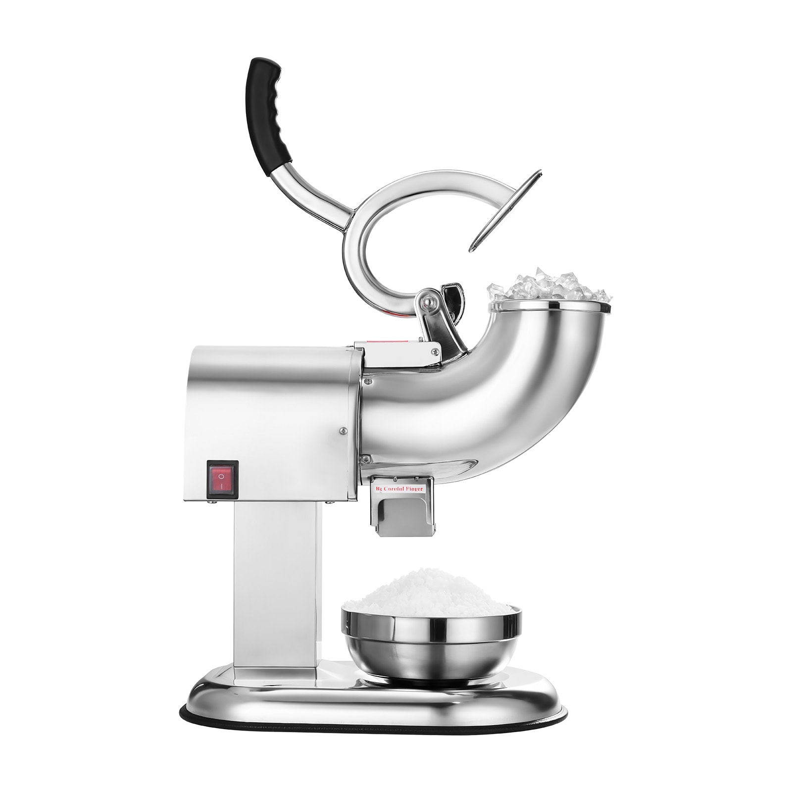 VEVOR SCSBJJGKBXGS07588V1 Ice Crusher Machine  440lbs Per Hour Electric 4 Blades Snow Cone Maker  All Stainless Steel Shaved Ice Machine with Bowl and Cover  350W 1400RPM Ice-Shaver for Home and Commercial Use  Silver