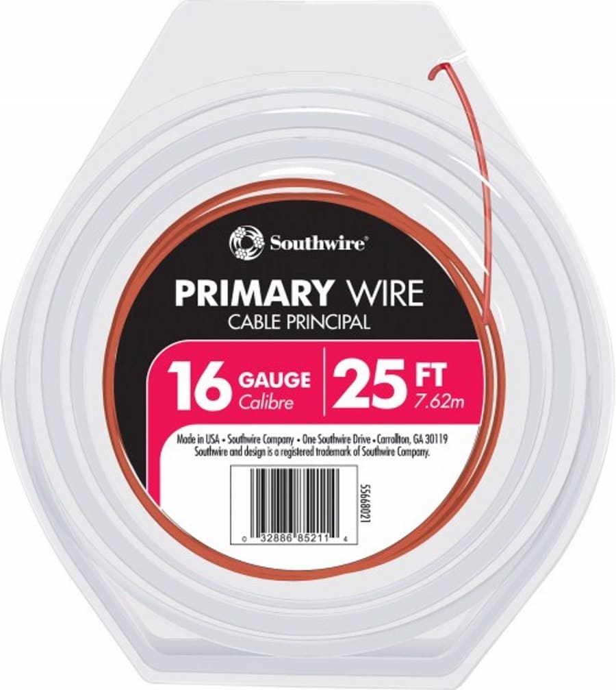 16 GAUGE WIRE RED & BLACK 125 FT EA ON SPOOL PRIMARY AWG STRANDED COPPER POWER 
