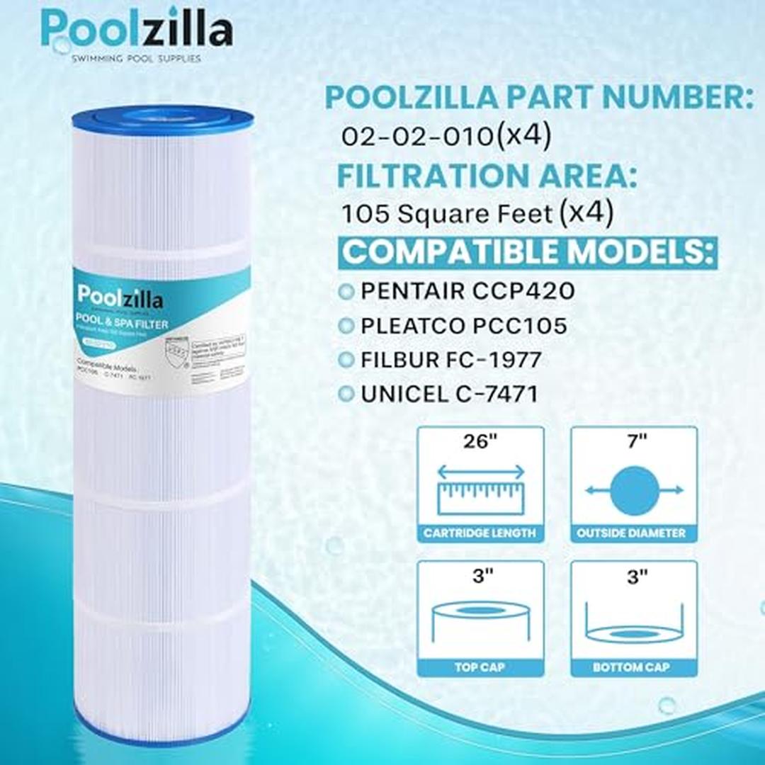 Poolzilla 02-02-010-4PK Pool-Filter-Skim-Sys-Parts - View #2