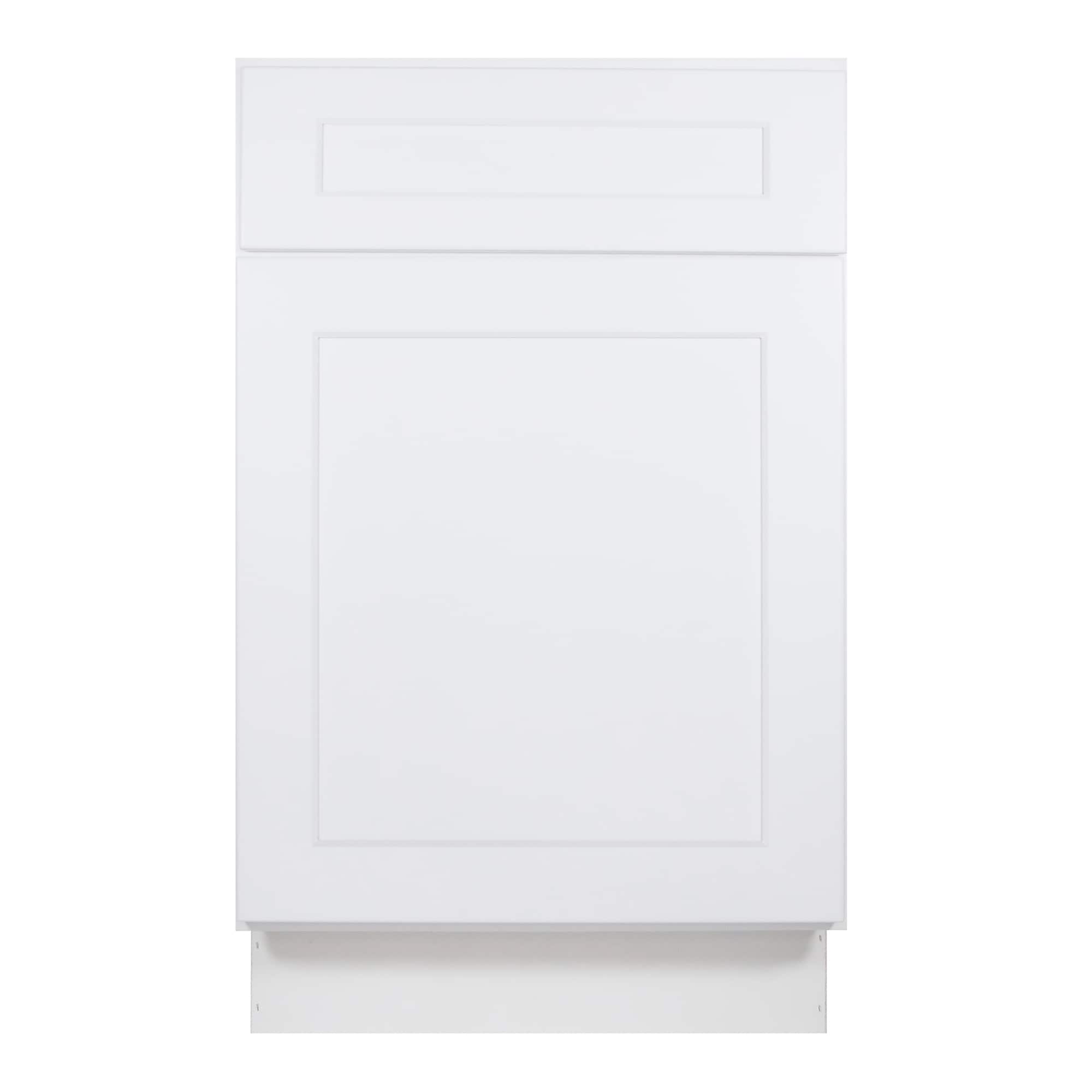 HomLux 21-in W x 34.5-in H x 24-in D Shaker White Painted Base Ready to Assemble (RTA) Plywood Cabinet Recessed Panel Shaker