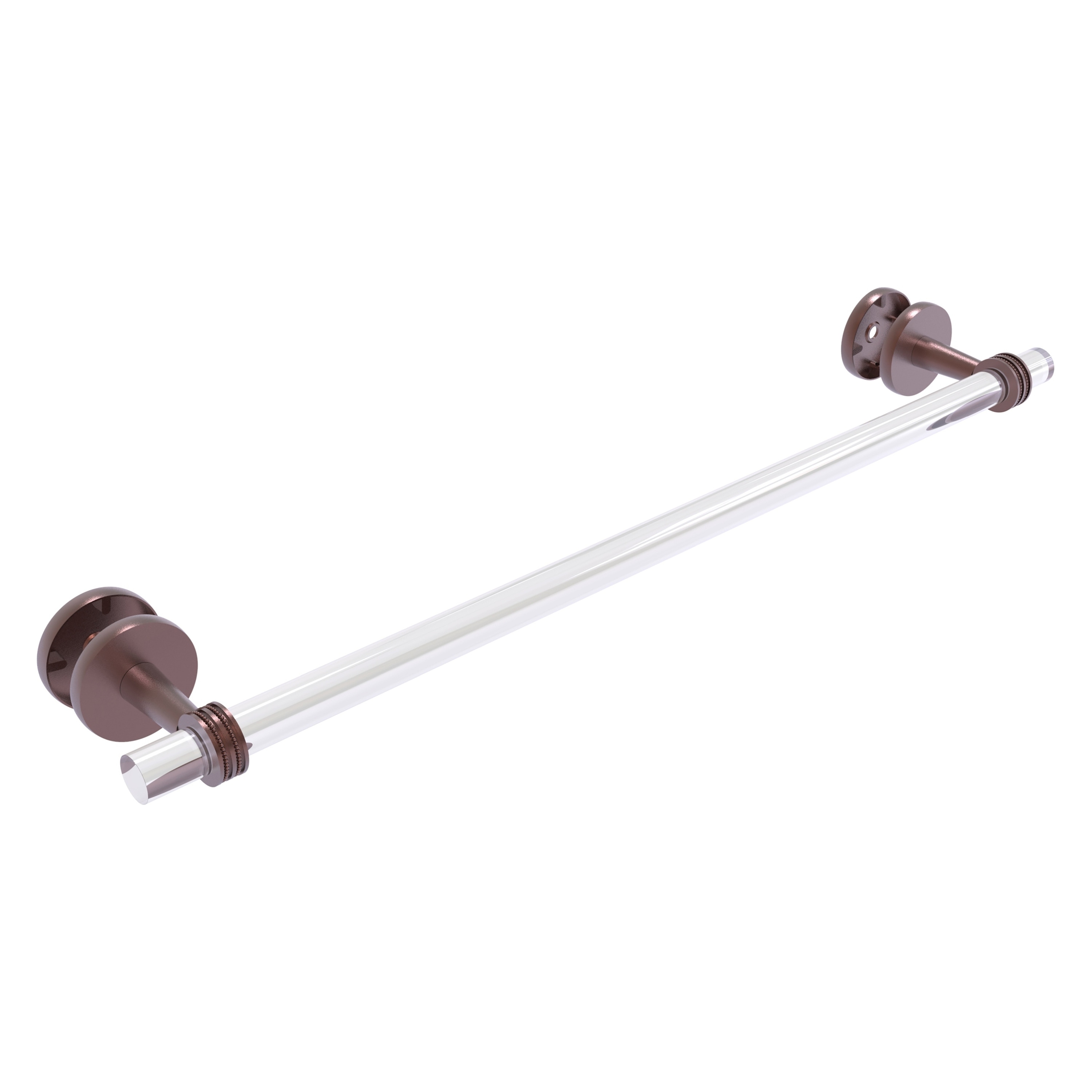 Allied Brass CV-41D-SM-24-CA Clearview 24-in Antique Copper Wall mount Single Towel Bar