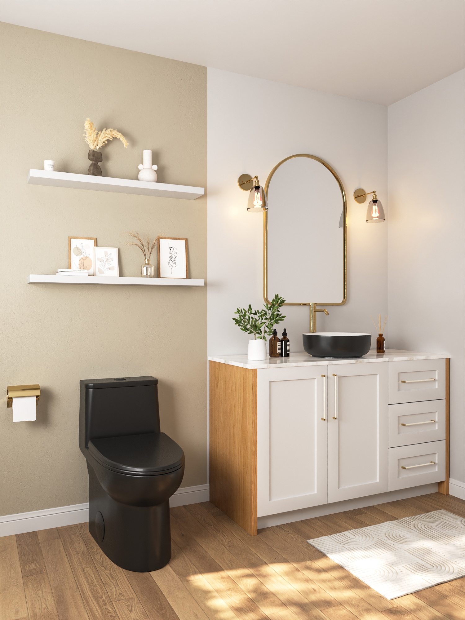Black Elongated One-Piece High Efficiency Dual Flush Toilet
