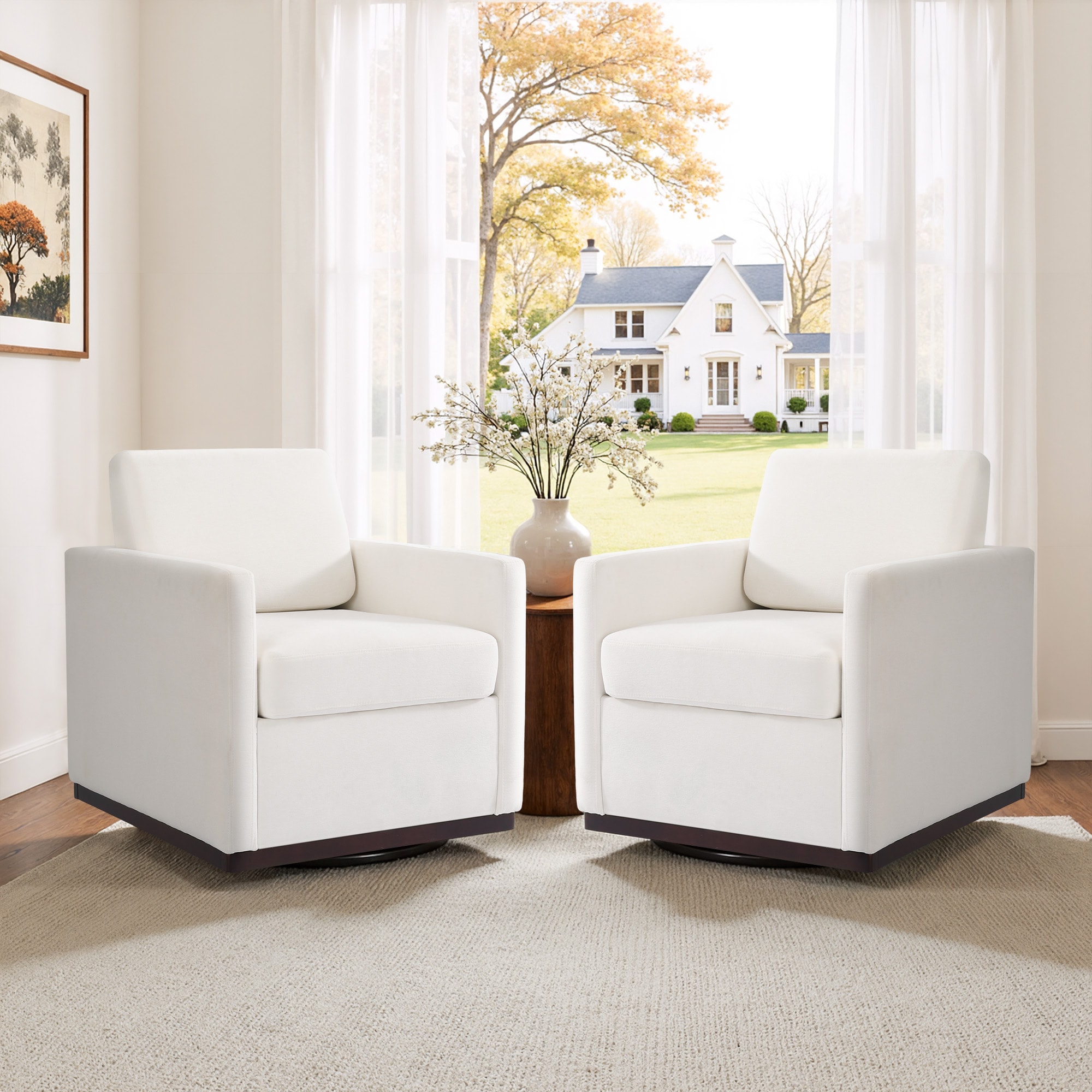 Dreamsidea Swivel Accent Chair - Mid Century Modern Arm Chair - Living Room Bedroom