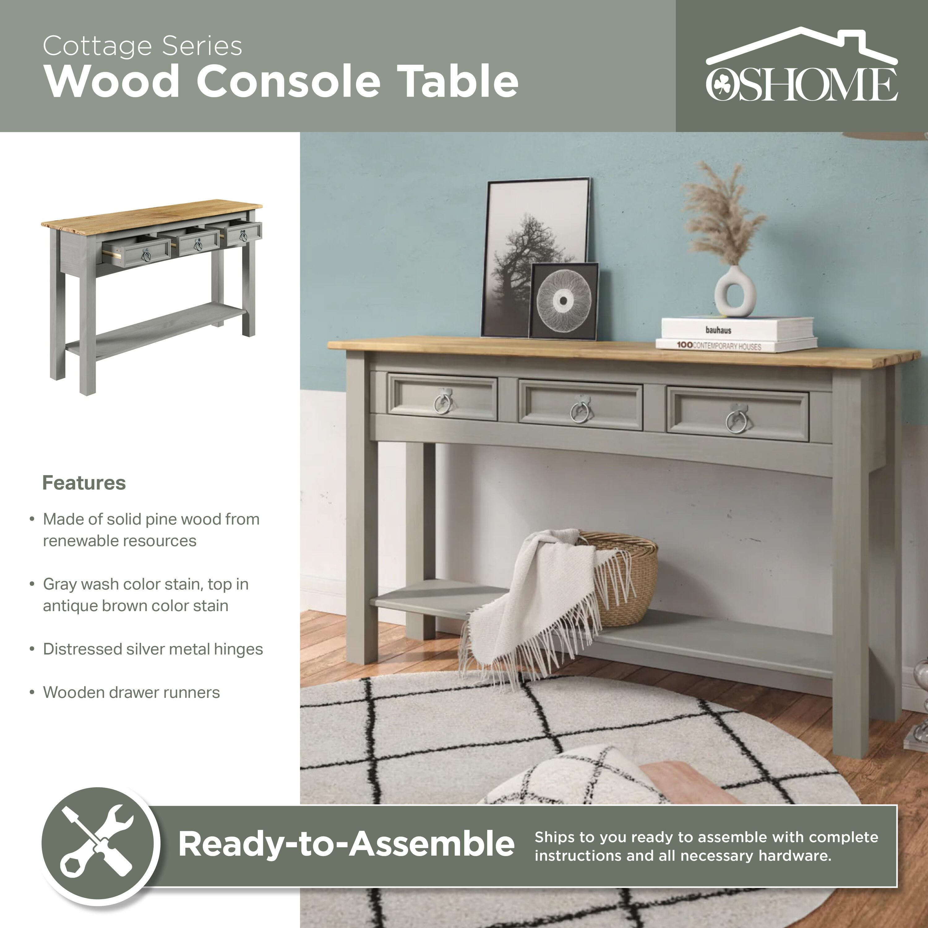 OSHOME COG933 Console-Sofa-Tables - View #3