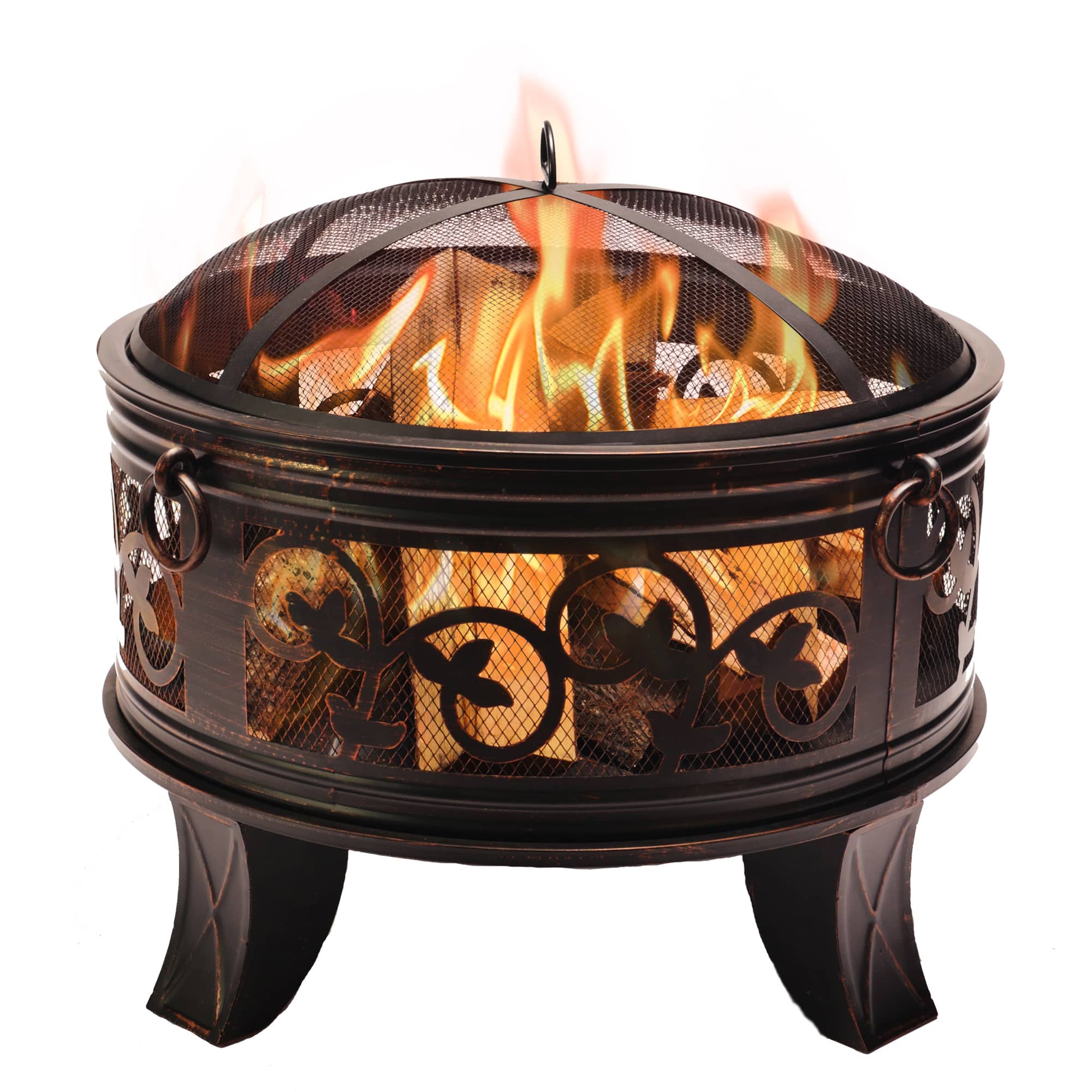 Bluegrass Living BFPW26W-CC 26-in W Bronze Steel Wood-Burning Fire Pit