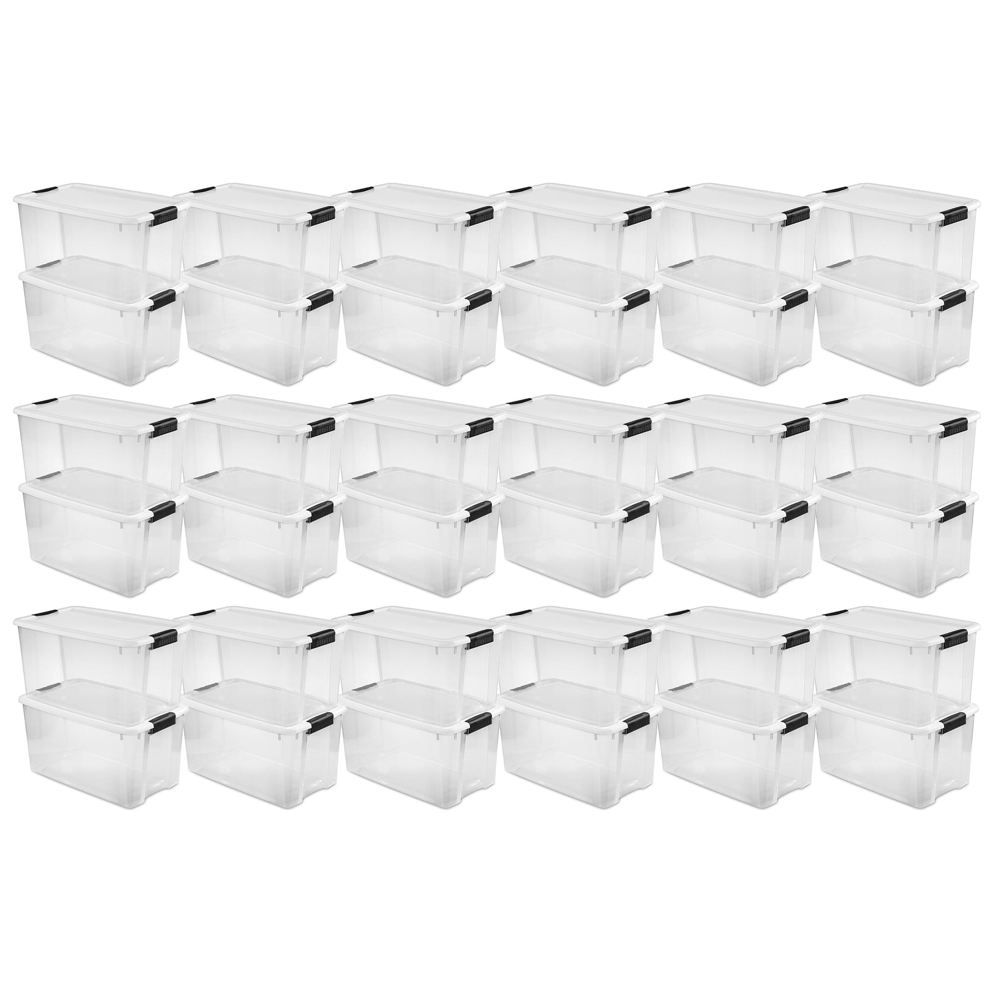 Sterilite Corporation 8-Pack Large 29-Gallons (116-Quart) Clear  Weatherproof Tote with Latching Lid in the Plastic Storage Containers  department at