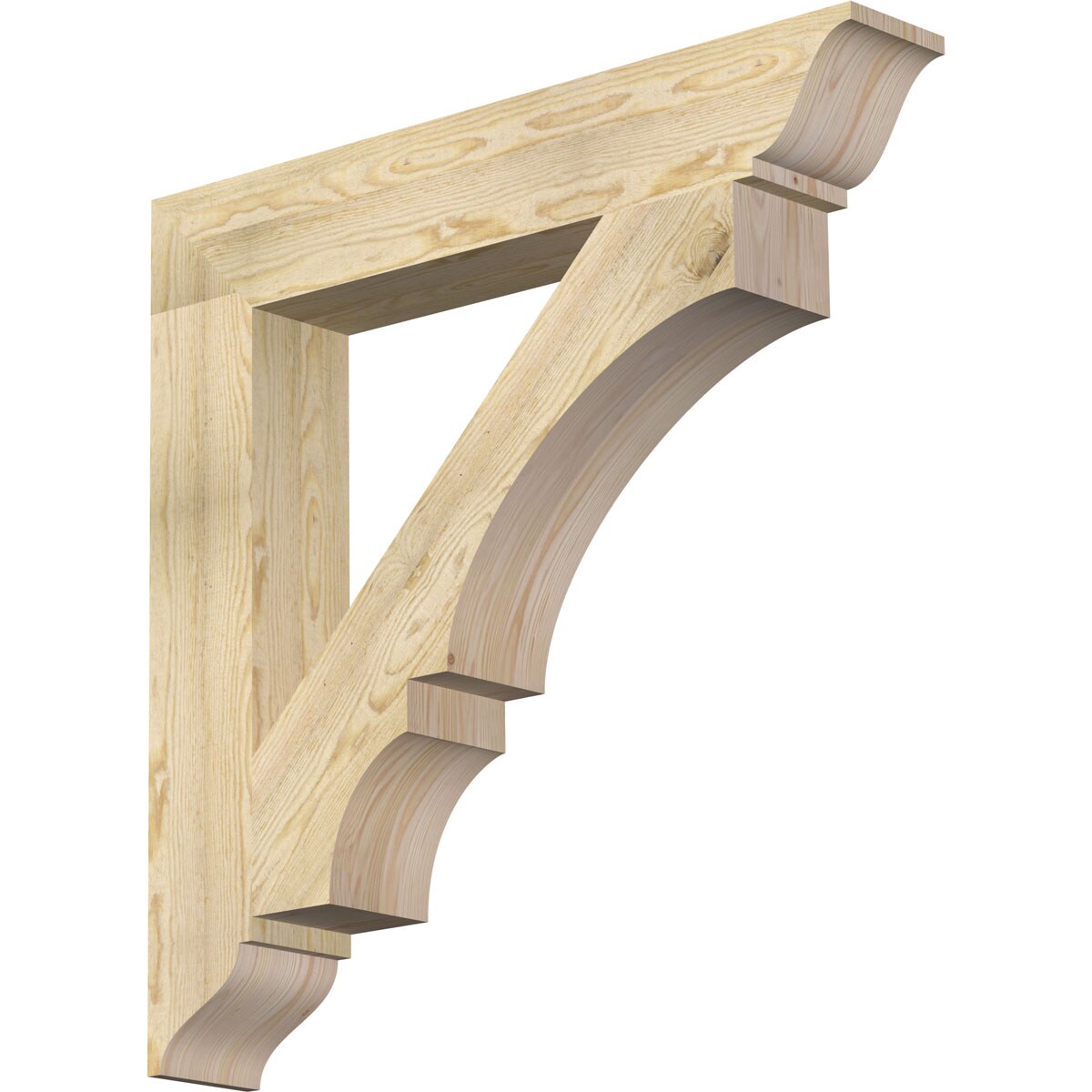 Ekena Millwork BKT06X38X38BOA01RDF Balboa traditional rough sawn 6-in x 38-in x 38-in Douglas fir Brown Wood Standard bracket
