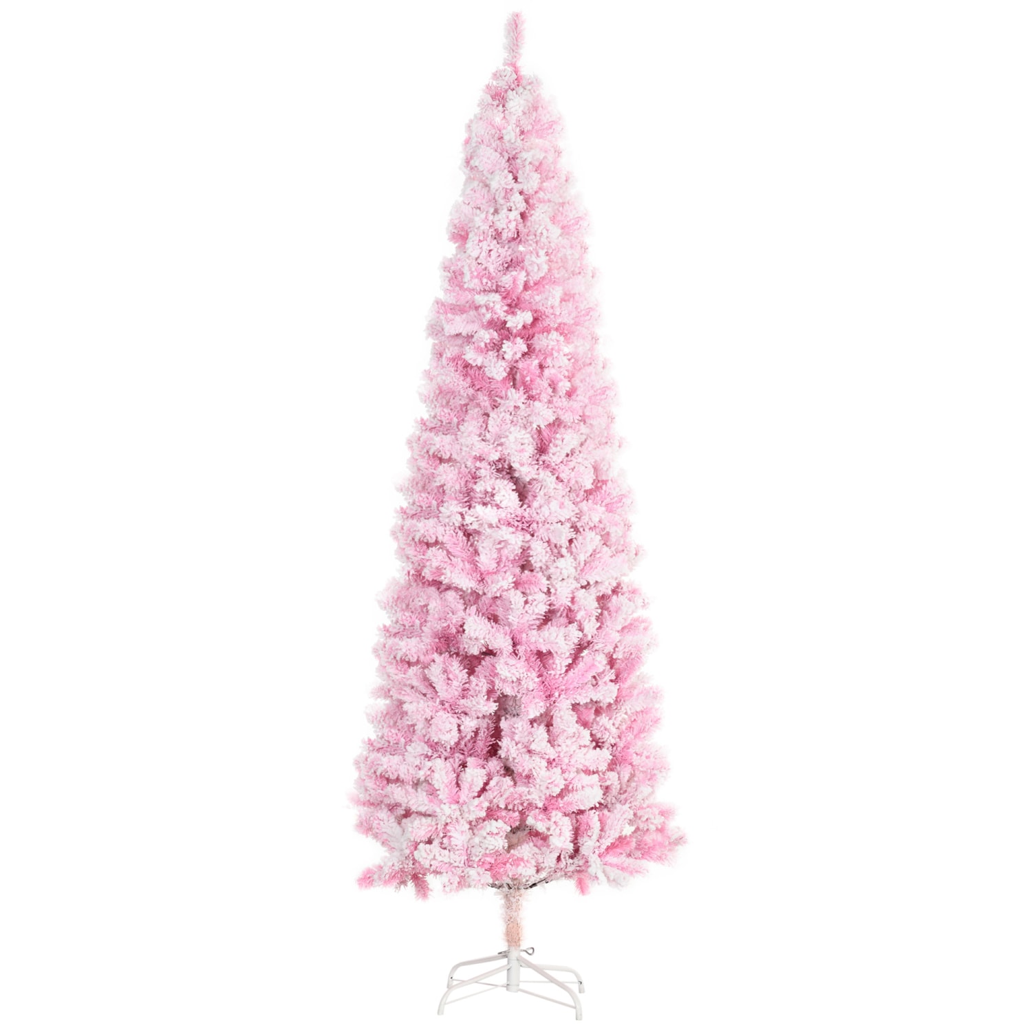 Streamdale Furniture Streamdale 7.5FT Pink Slim Pencil Artificial Christmas Tree with Realistic Branches