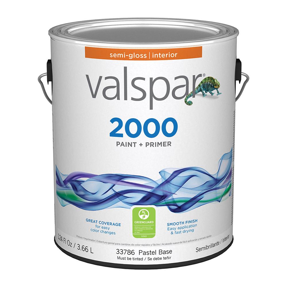 Valspar 007.0033786.007 2000 Semi-gloss Pastel Tintable Latex Interior Paint Paint + Primer ( 1-gallon )