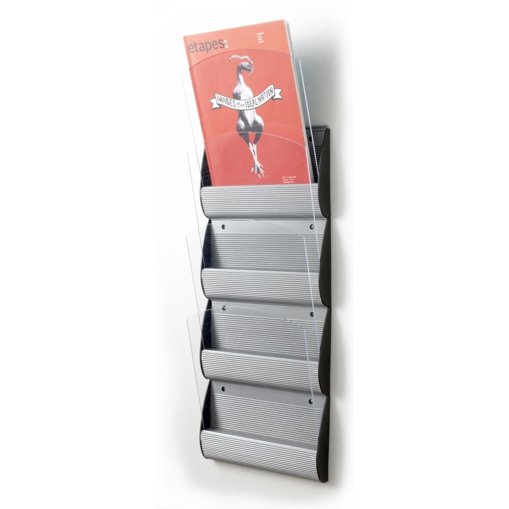 Paperflow 4064X4.35 9.14-in L x 3.5-in D x 29-in H Grey Rectangular Magazine Rack (4 Shelves)