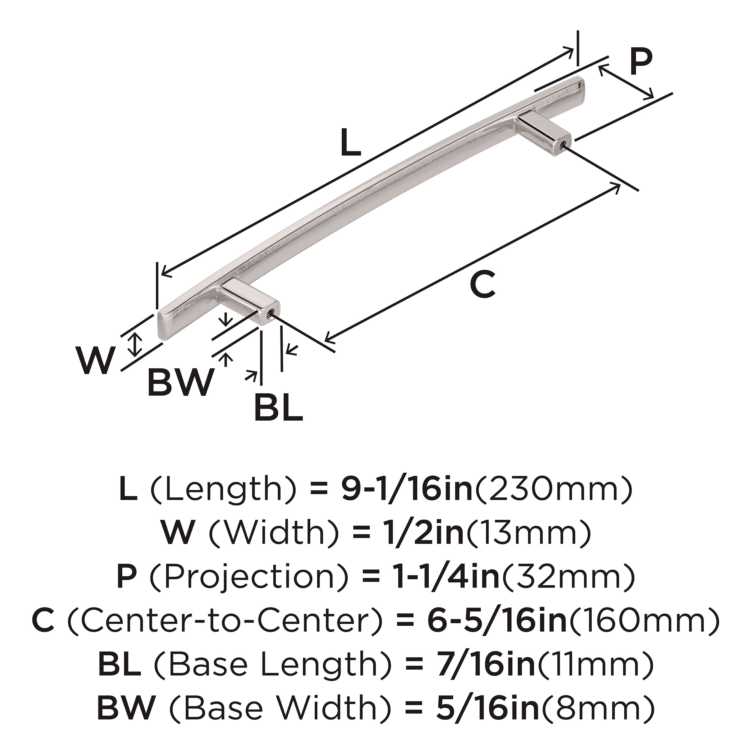 Amerock 25VMP26204PN Cabinet-Pulls - View #4