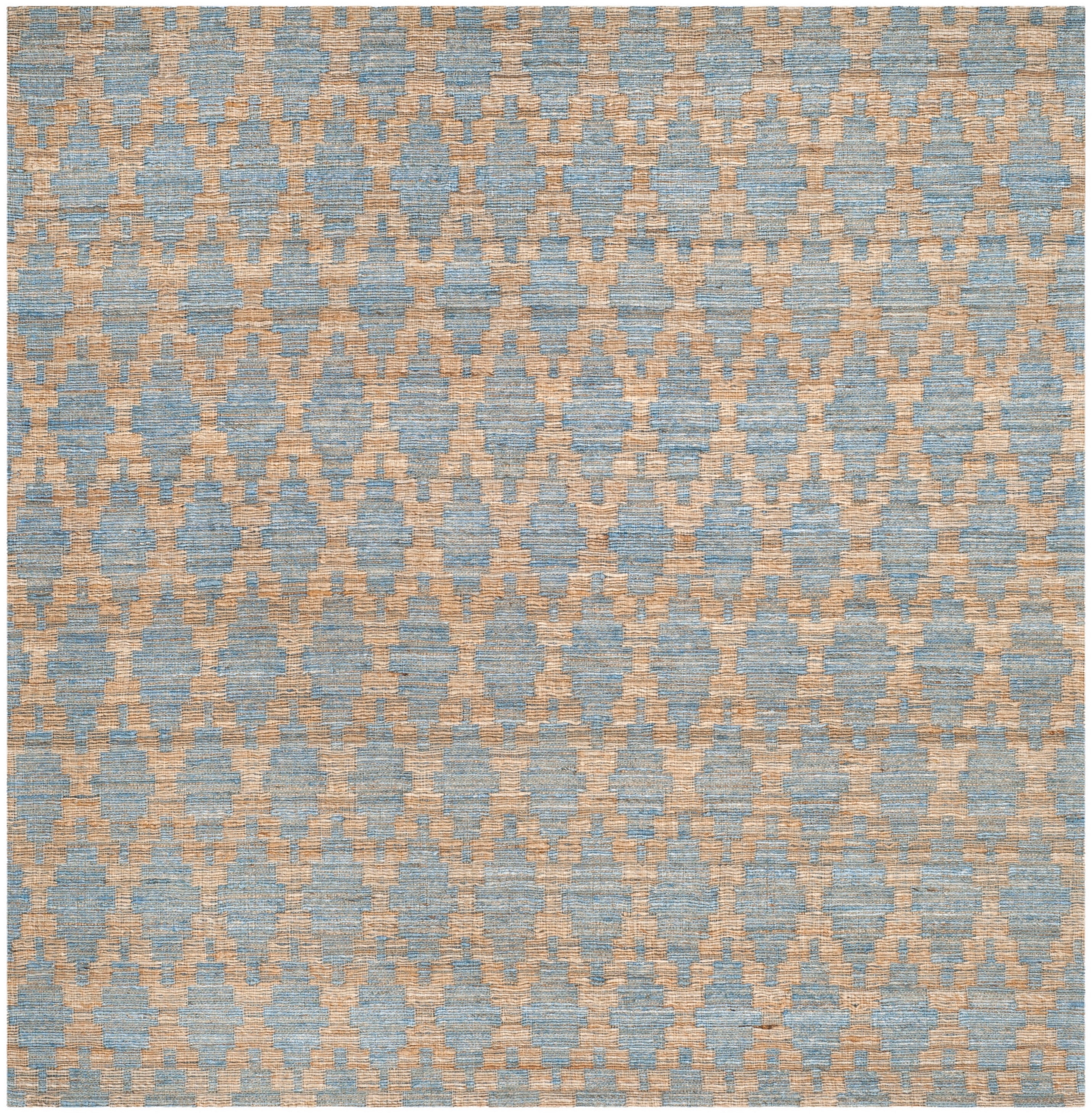 Safavieh CAP413A-6SQ Cape Cod Lewis 6 x 6 (ft) Jute Light Blue/Gold Square Indoor Trellis Coastal Area rug