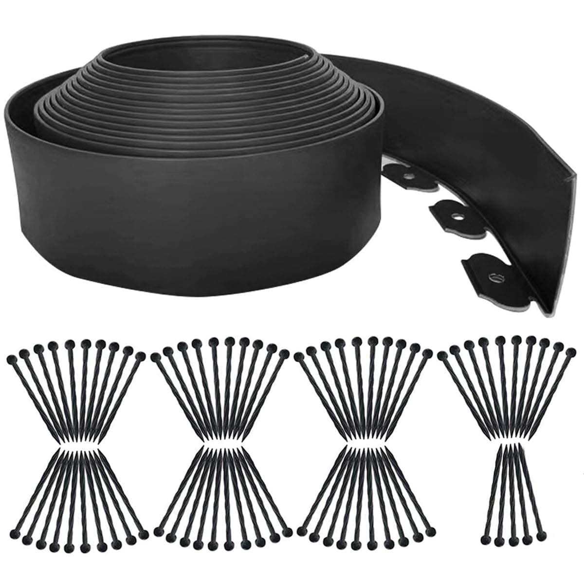 AOIZGMY  Landscape Edging 49FT Extra Tall 4IN High Black Garden Edging Borders Flexible DIY Fence with 75 pcs Plastic Stakes for Lawn Flower Bed
