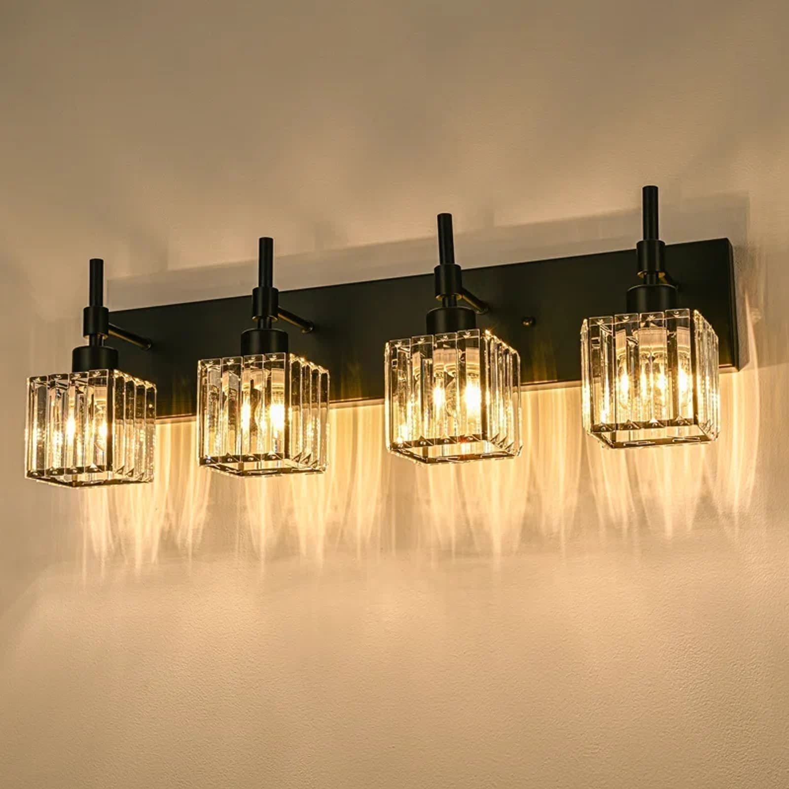 LLHZSY CL-1061783 25.98-in 4 Light Black Mid-century Bathroom Vanity light