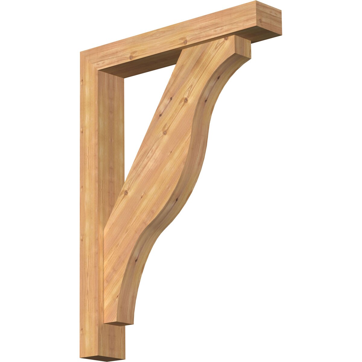 Ekena Millwork 1462360 Funston Block Smooth Bracket with Offset Brace Western Red Cedar Wood Standard Bracket