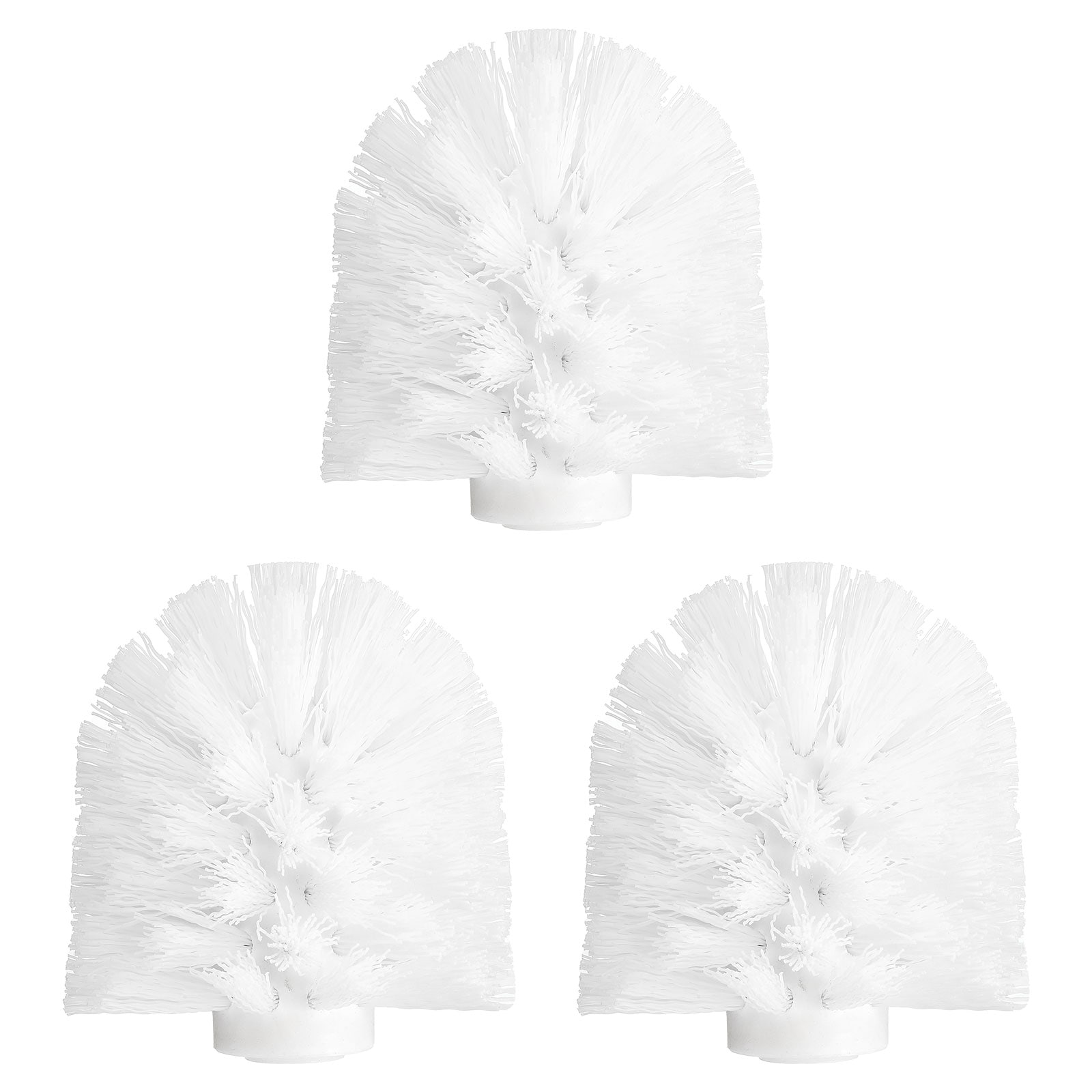 Unique Bargains 3pcs Toilet Bowl Brush Replacement Head 12mm Toilet Scrub Brush Cleaning Round Ball Shaped Toilet Brushes Heads White