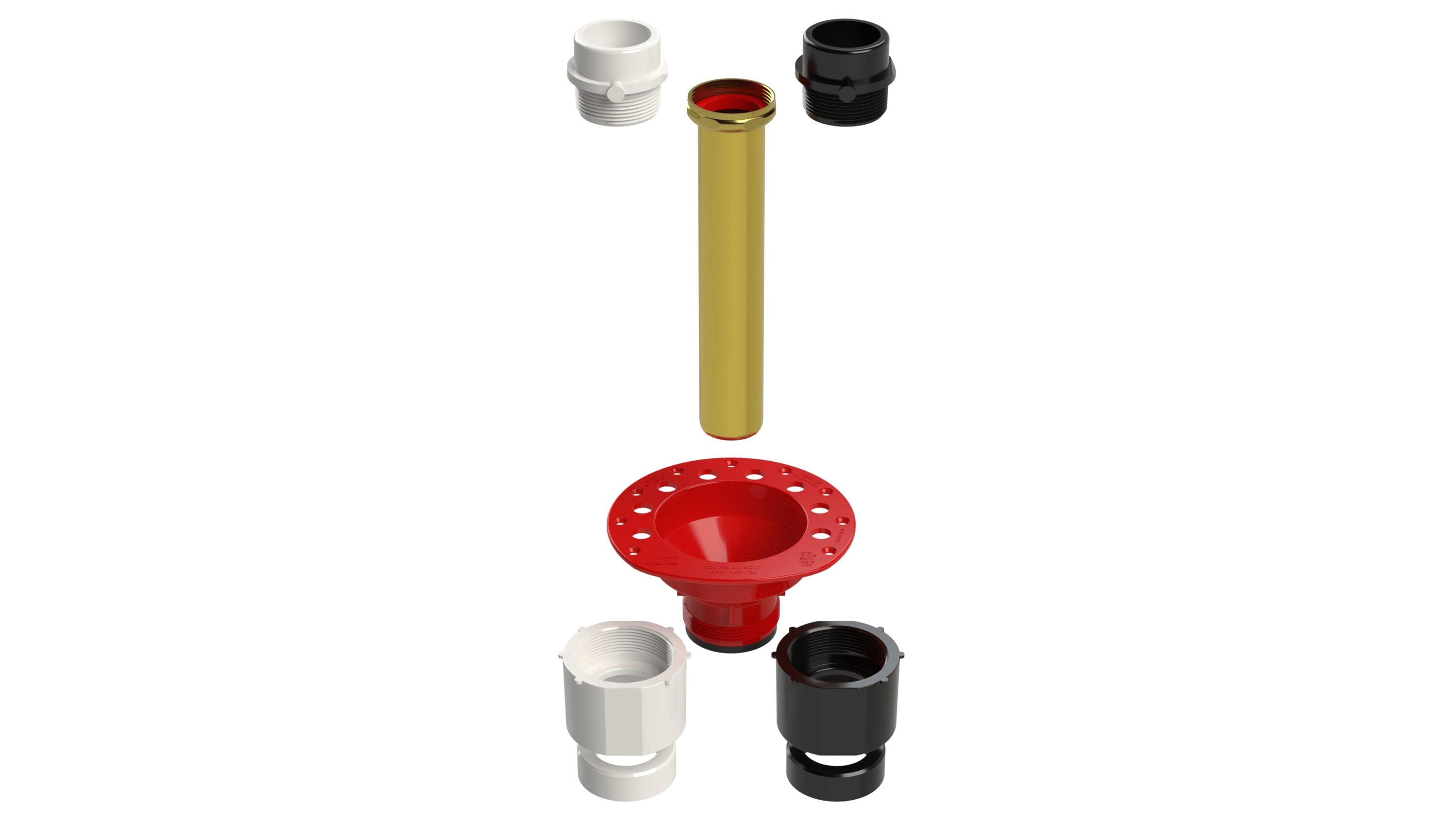 OS&B ITD365 One-Piece Total 1 - 2-In-1 PVC & ABS Freestanding Tub Drain Rough-In