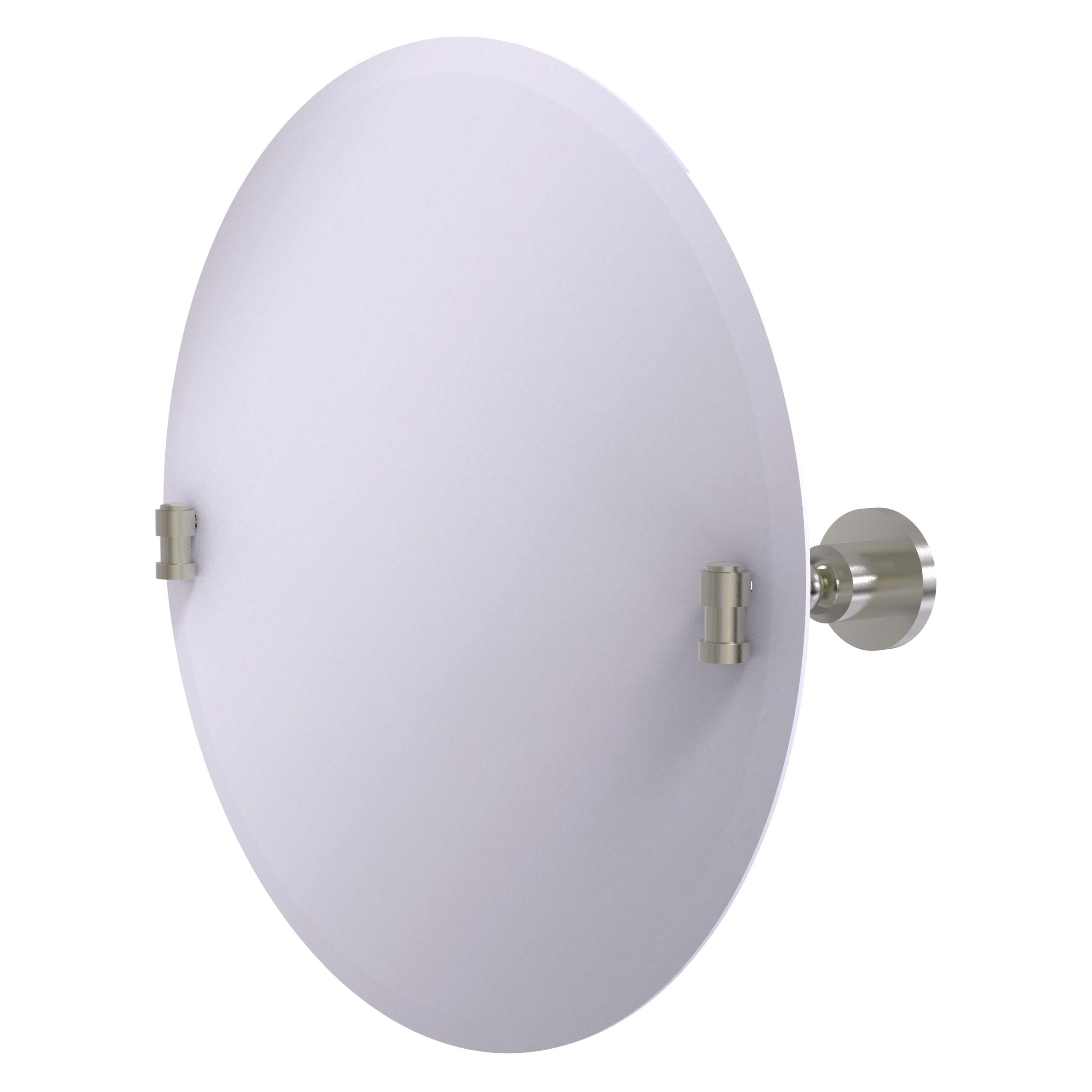 Allied Brass WS-90-SN Washington Square 22-Inches x 22-Inches Beveled Frameless Round Tilting Bathroom Vanity Mirror ( Satin Nickel )
