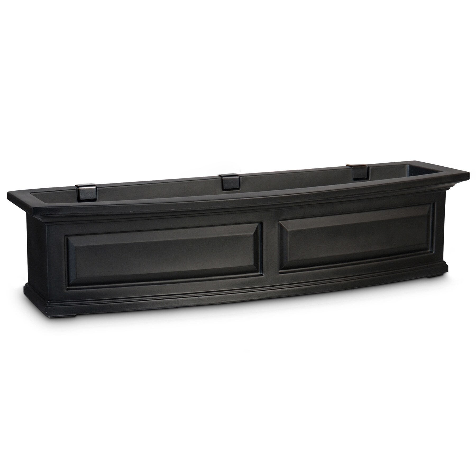 Nantucket Black Polyethylene Self-Watering Window Box Planter