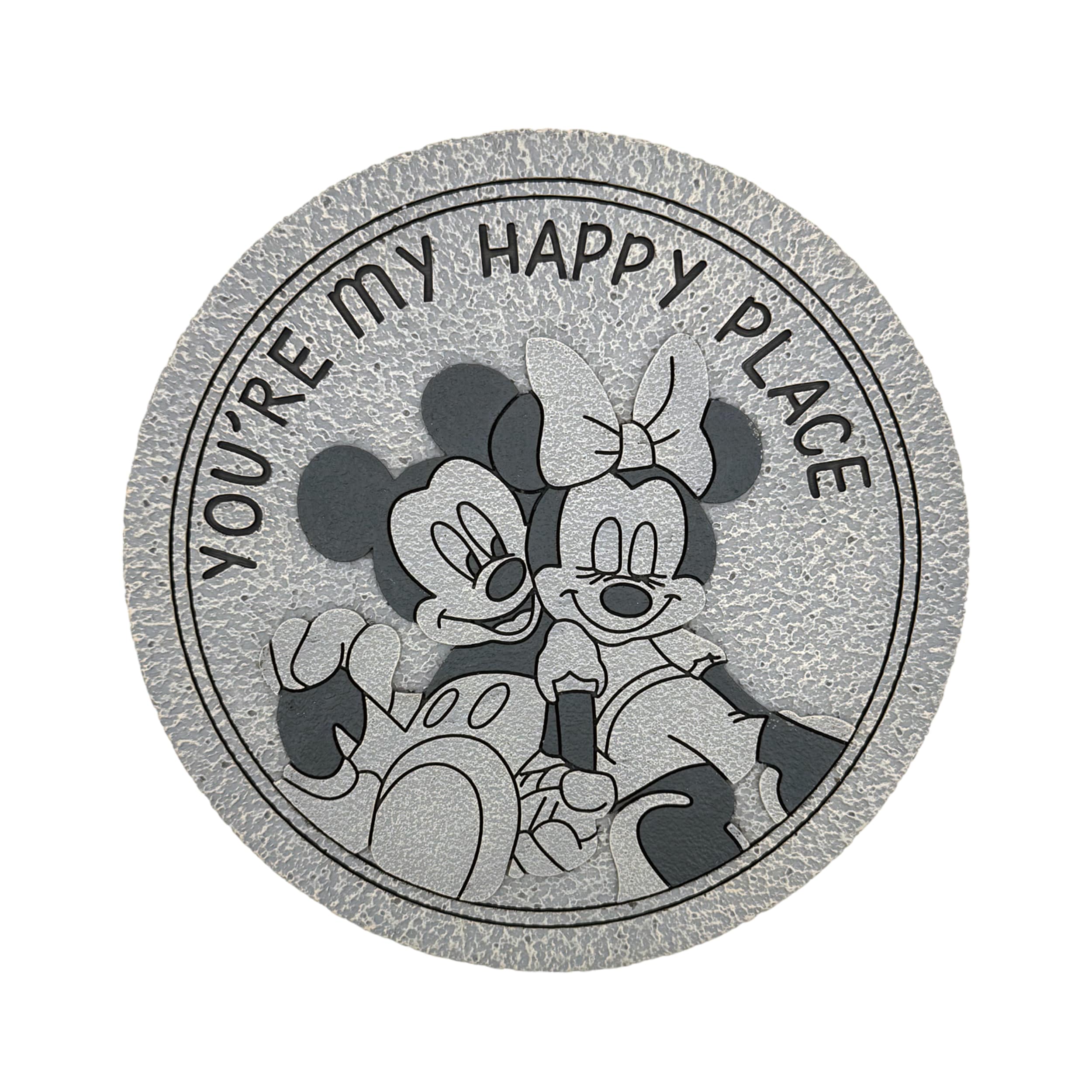 10-in L x 10-in W x 0.79-in H Round Gray Resin Stepping Stone | - Disney 18-1186-32-02