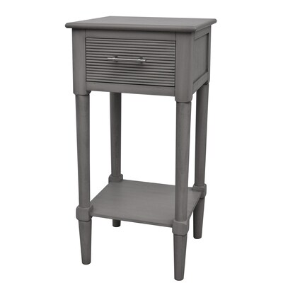 Allen Roth Gray Wood End Table In The, Gray Chairside Table