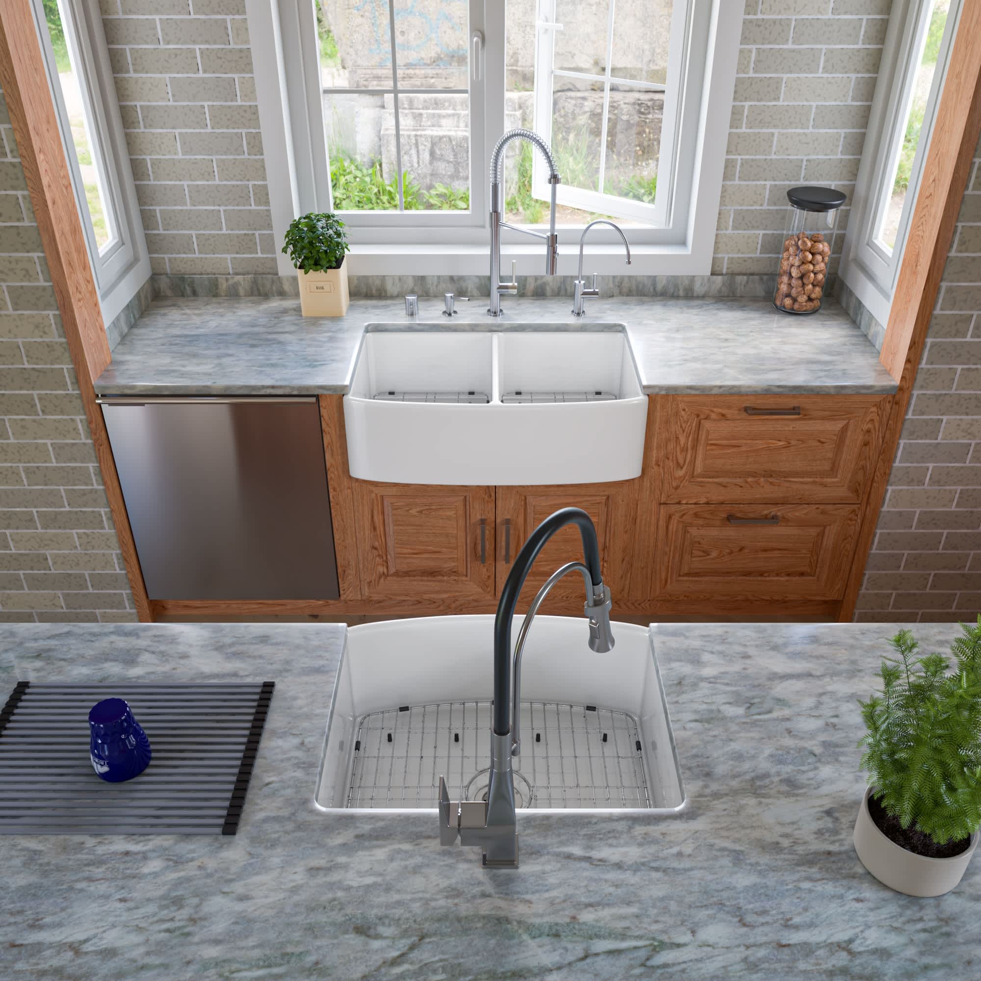 ALFI ABFC2420-W Kitchen-Sinks - View #2