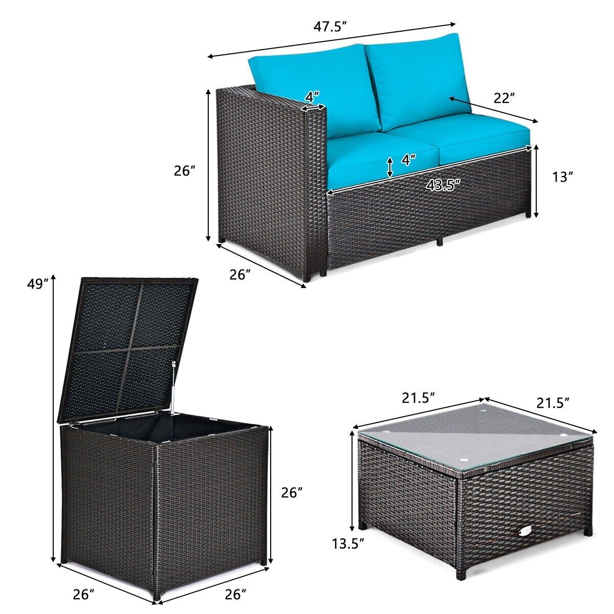 Poinic CWZ66714ATU-X Patio-Conversation-Sets - View #2