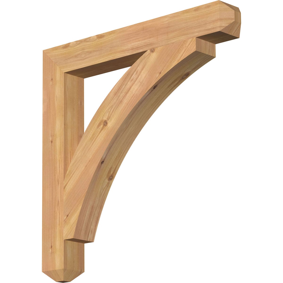 Ekena Millwork BKT04X28X28THR04SWR Thorton craftsman smooth 3-1/2-in x 28-in x 28-in Western red cedar Brown Wood Standard bracket
