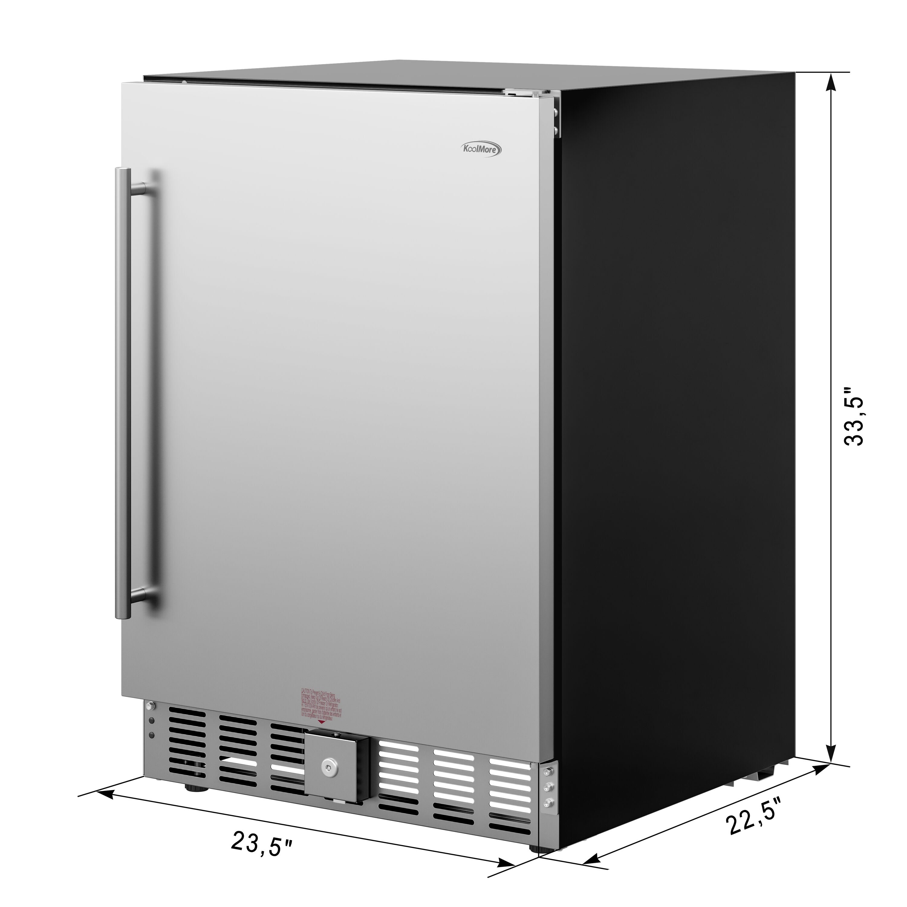 Compact Stainless Steel Under-Counter Beverage Refrigerator