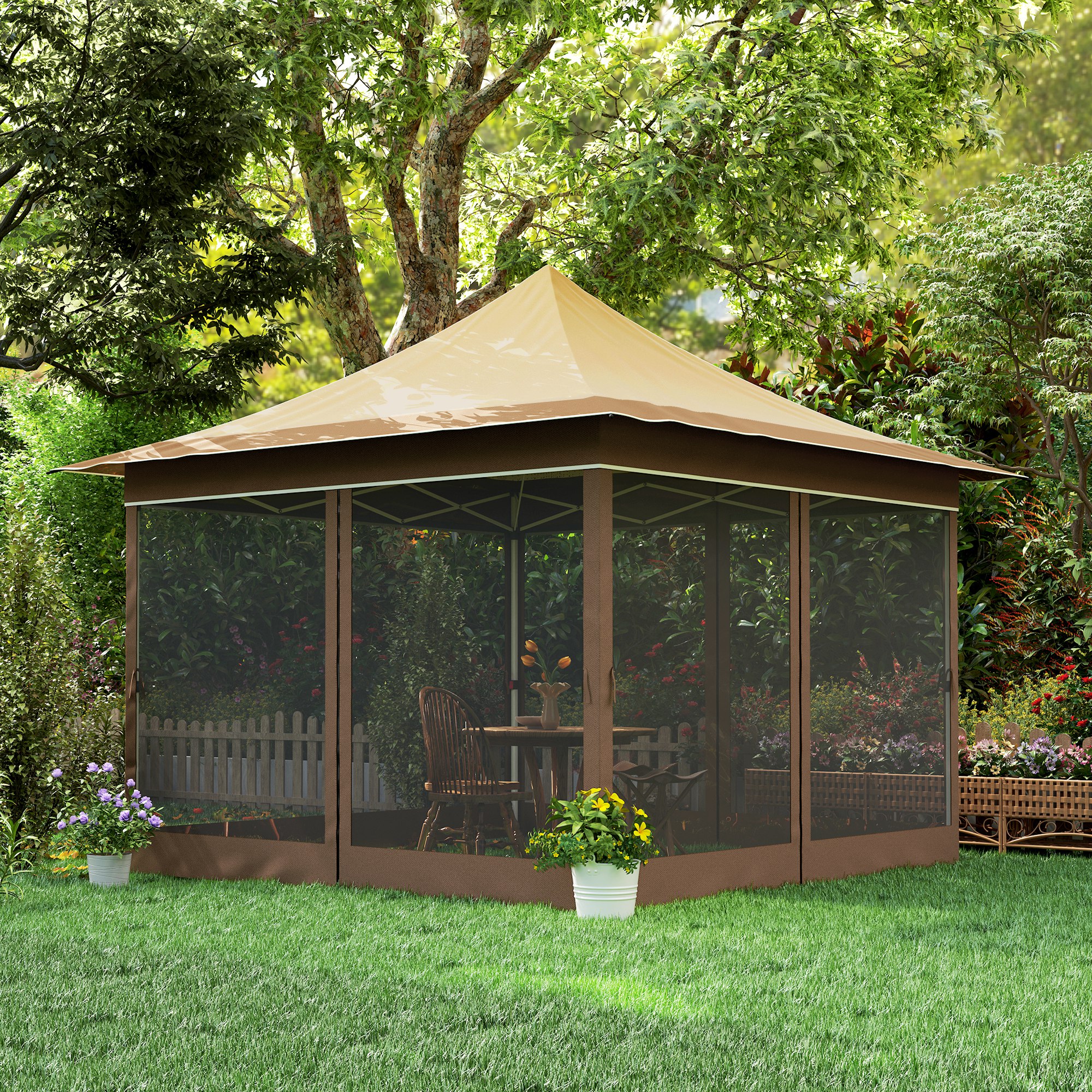 Outsunny 84C-661V00BG Wood-Resin-Gazebos - View #7