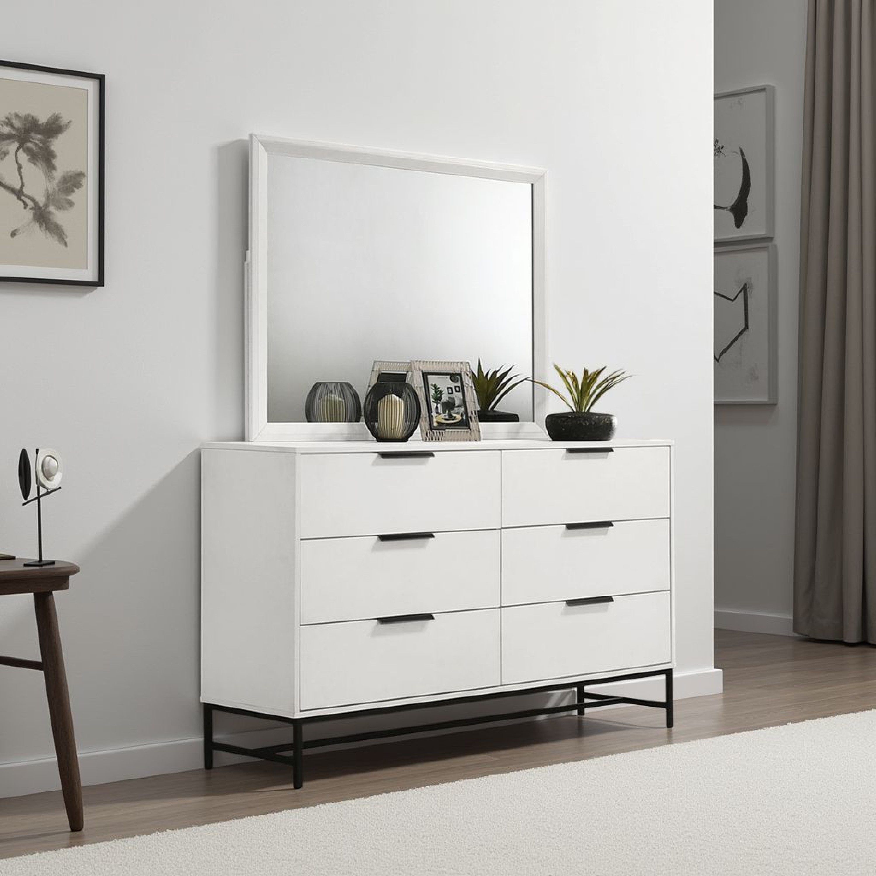 white dresser mirrors Lucia 6-drawer with Mirror The classic paneling and clean lines of the Northlake Collection has been designed to not overwhelm more compact rooms while maximizing storage for small and large rooms alike A-America Northlake Dresser & Mirror,