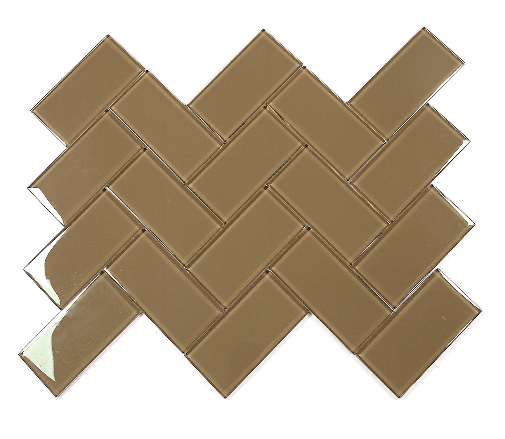 Metro Brown Glossy Glass Subway Wall Tile 3" x 6"