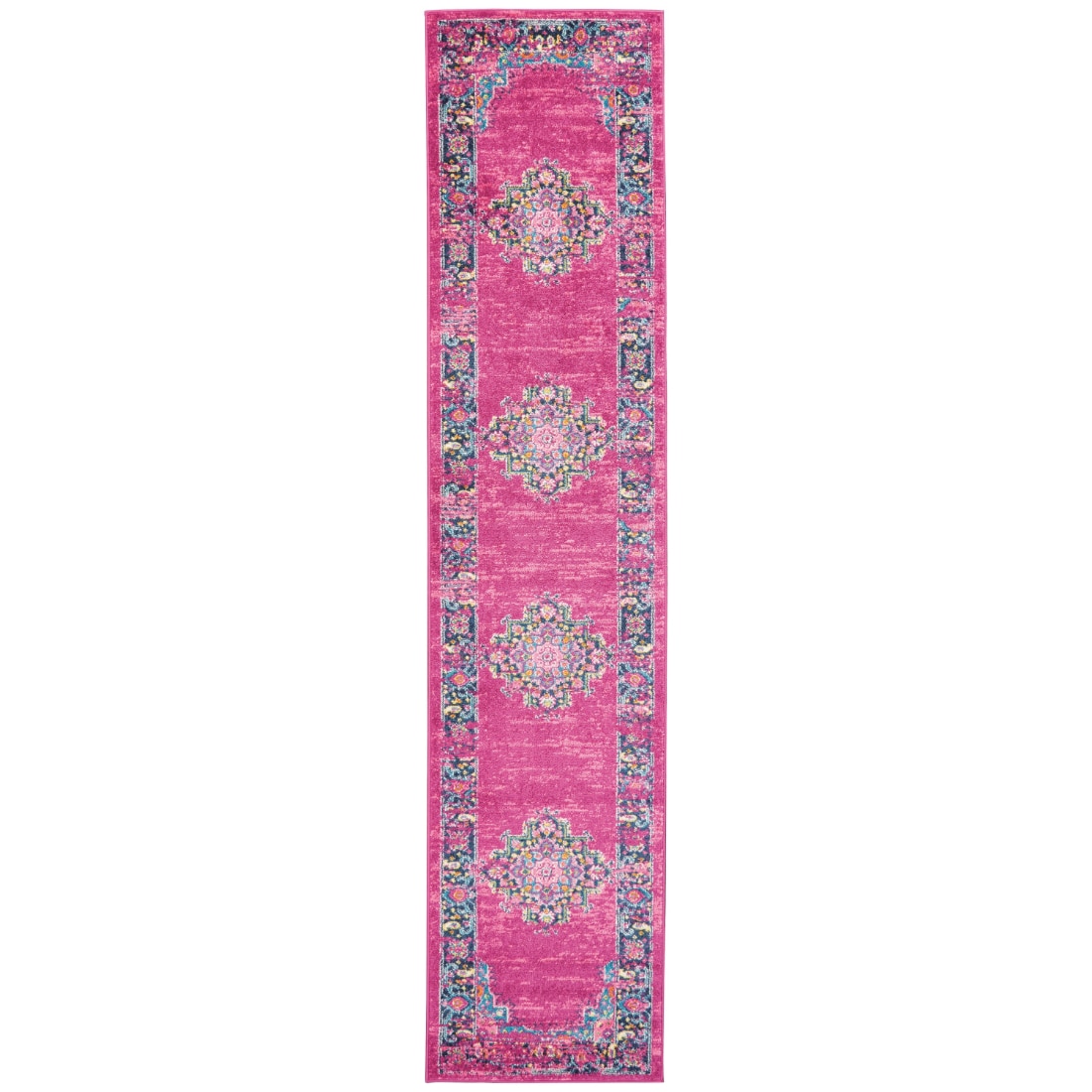 HomeRoots 4000385258 2 x 10 (ft) Loomed Polypropylene Fuchsia Rectangular Indoor Runner rug