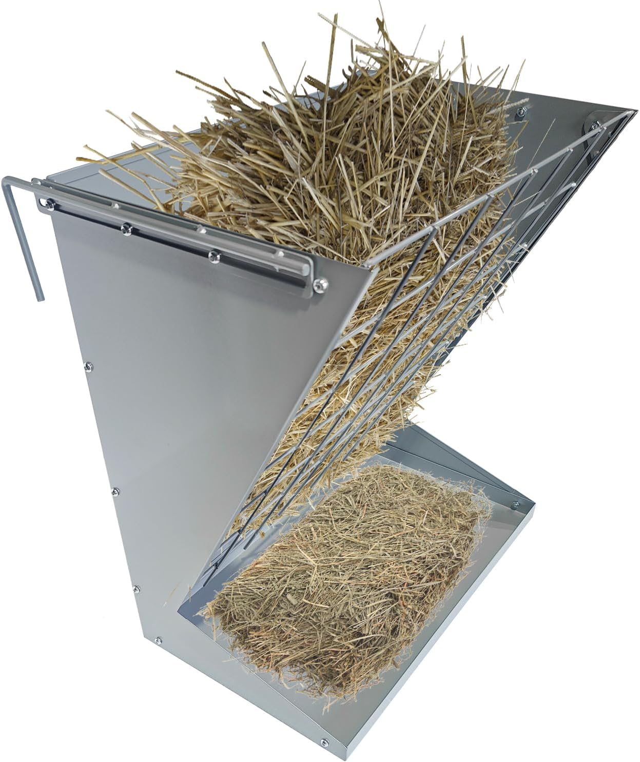 Garvee - Wall Mount Hay Feeder 2 in 1 Hay and Grain Livestock Feeder Heavy Duty Metal Wall Mount ...