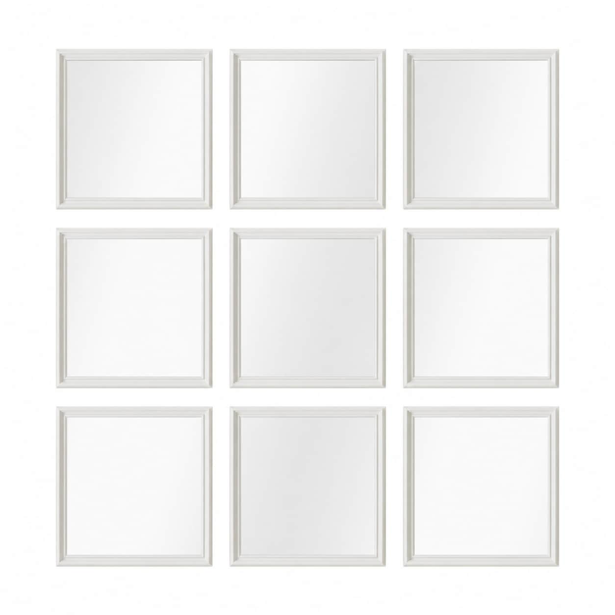 Aoibox  12 Set Peel and Stick Wall Molding Kit Pre Cut Picture Frame Panels 20 x 20 in White Polystyrene