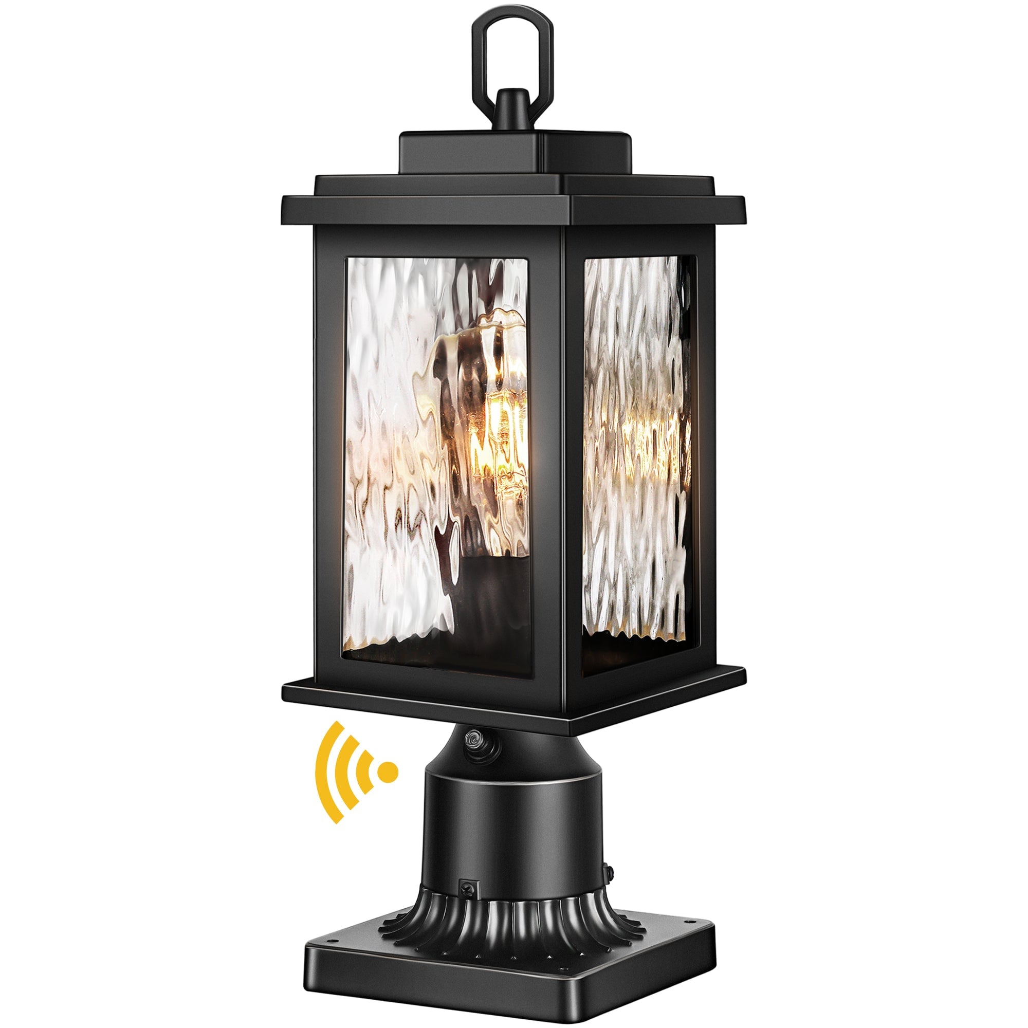 VIANIS Black Hardwired LED Dusk to Dawn Outdoor Pier-mounted light