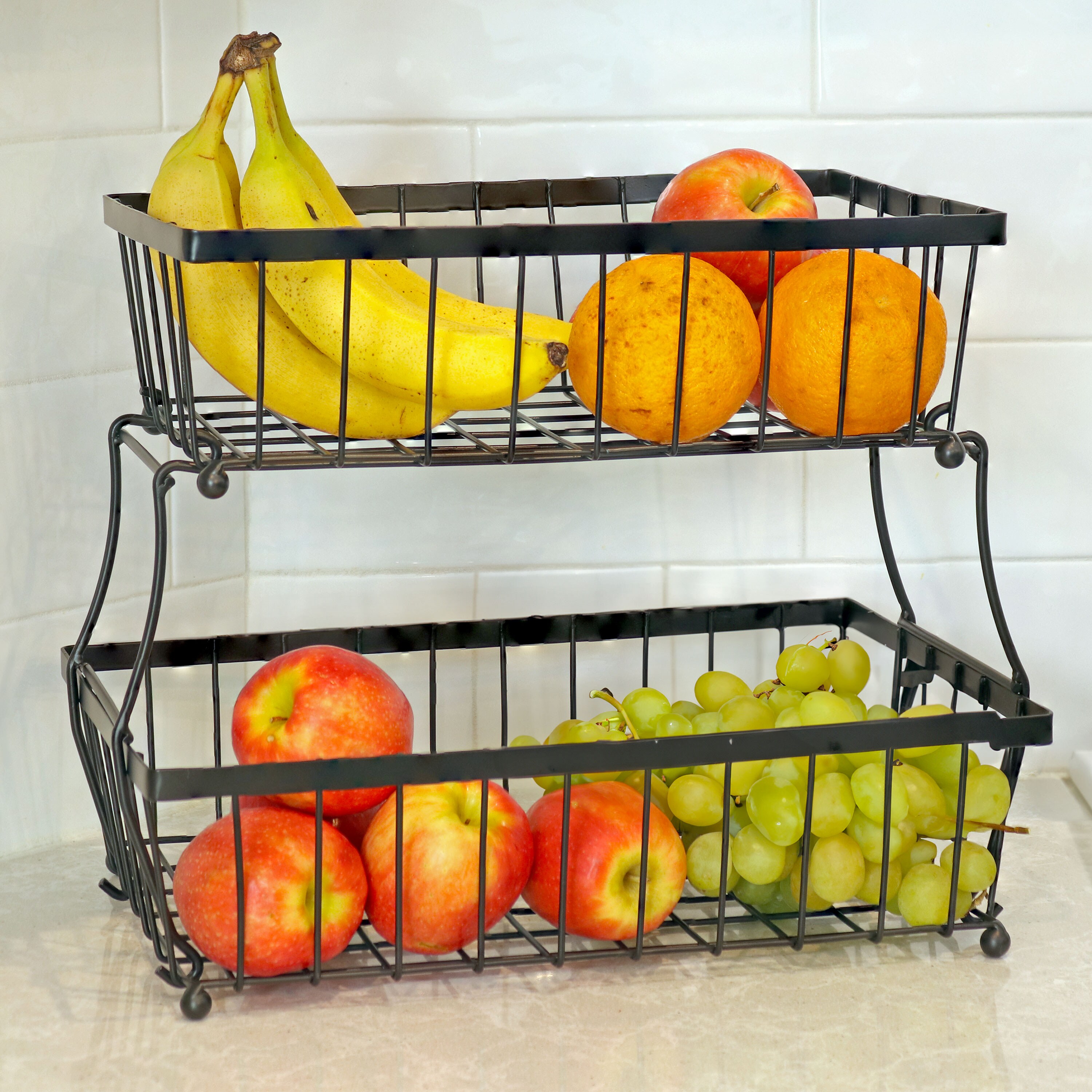 Sunnydaze Decor CFT-659 ( 15.25-in W x 12.5-in H x 10.25-in D ) Black Iron Basket