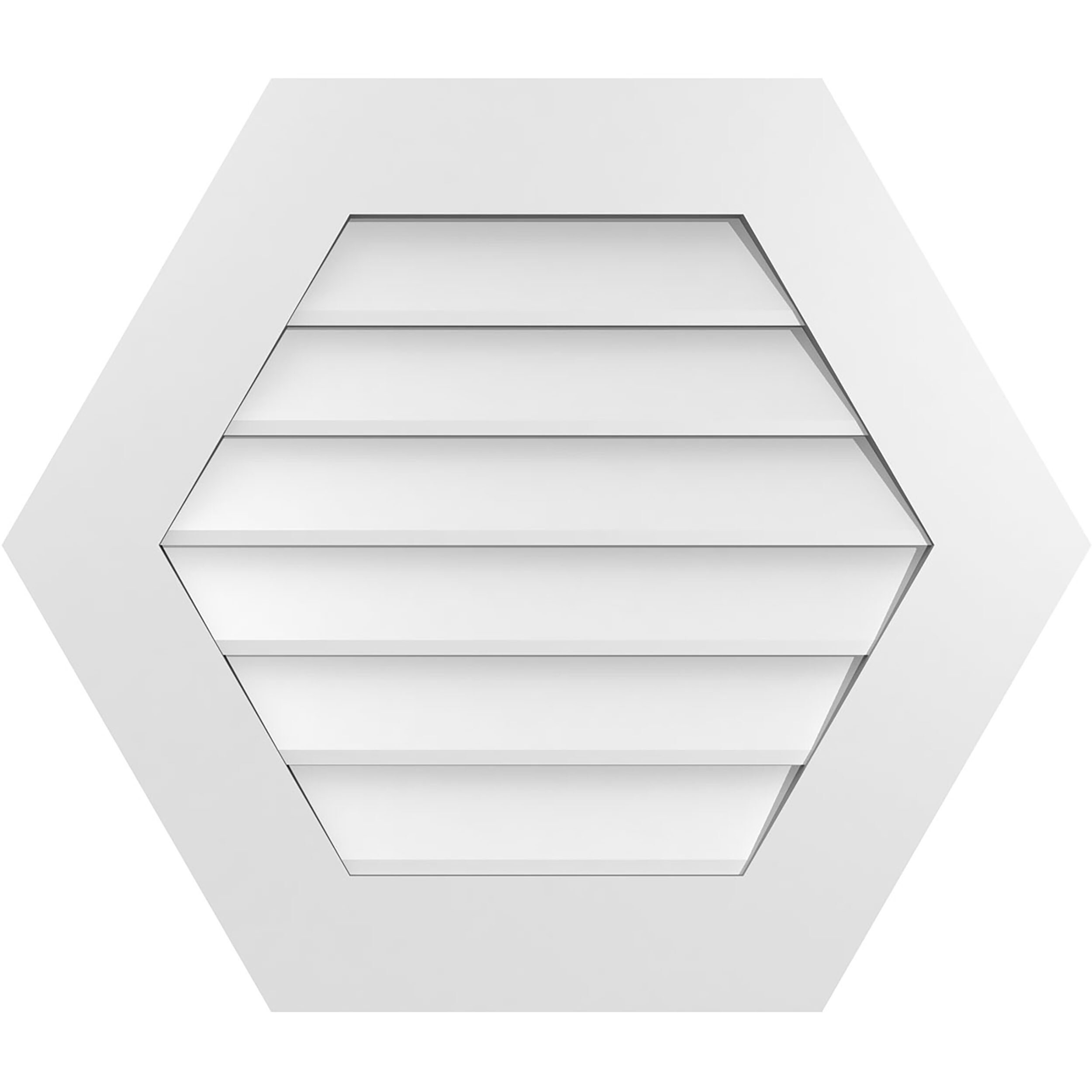 Ekena Millwork GVPHP28X2401SN 28-Inches x 24-Inches Off-white Peaked PVC Gable Louver Vent