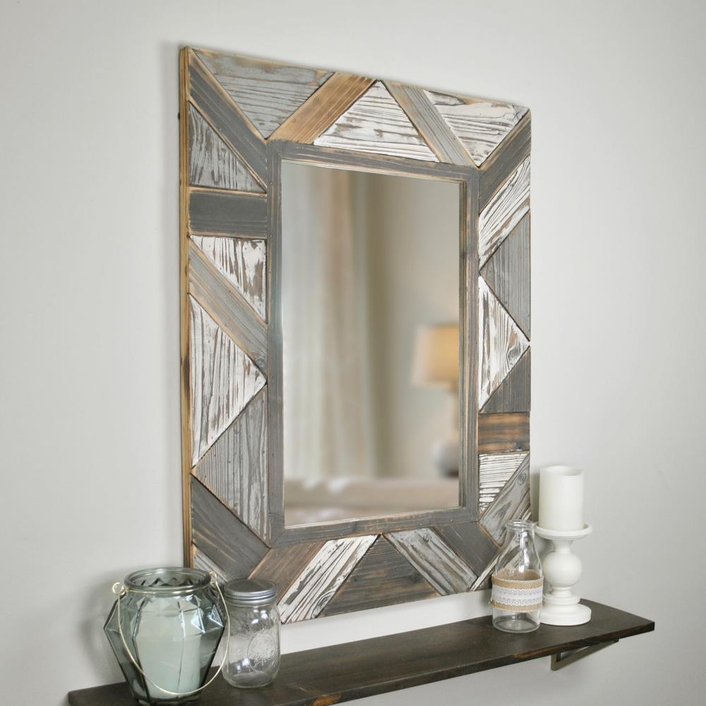 FirsTime 70018  and Co 23.5-in W x 31.5-in H Distressed Gray Framed Wall Mirror