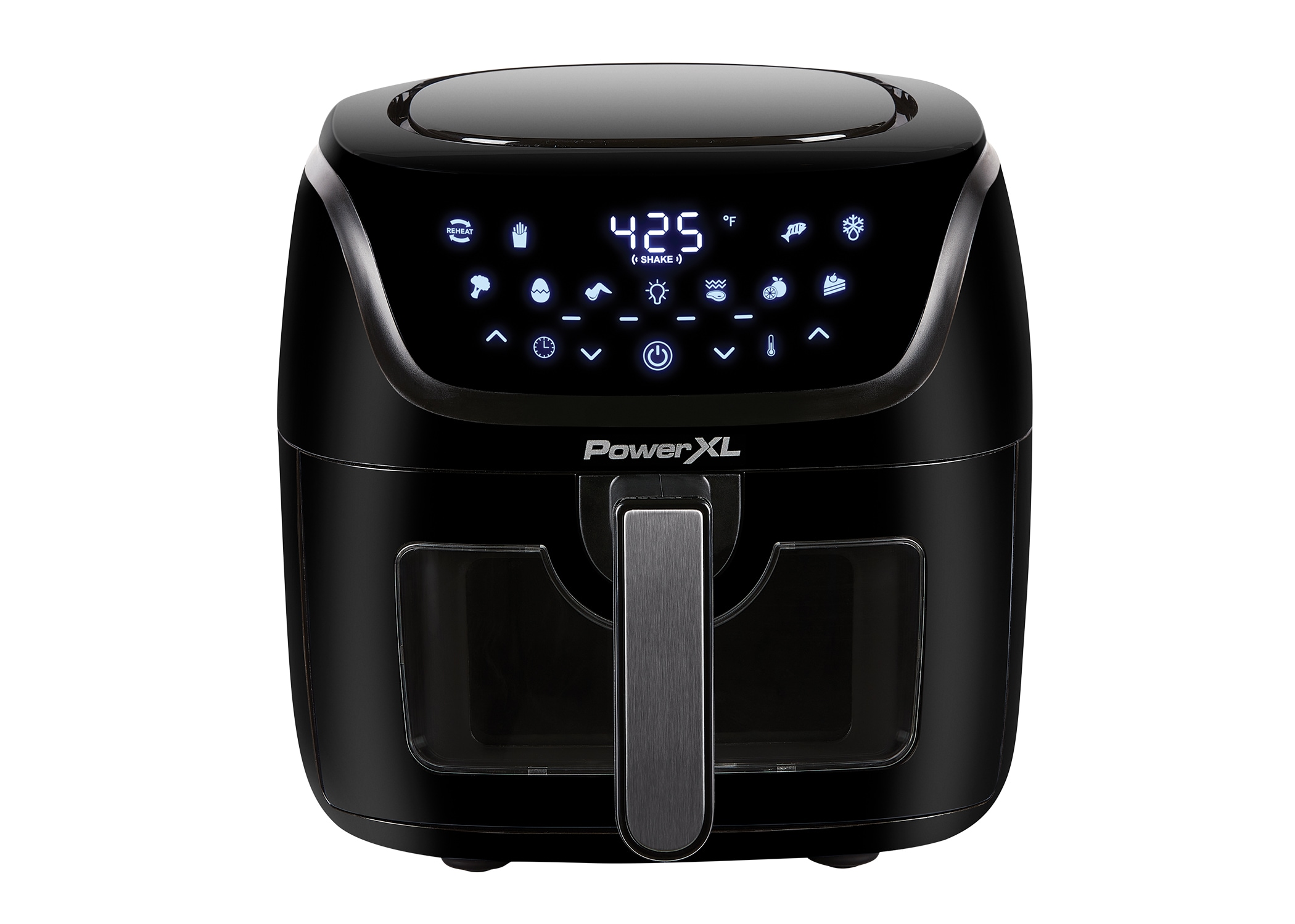 PowerXL 4-Quart Black Air Fryer with Fry Tray, LED Panel, 10