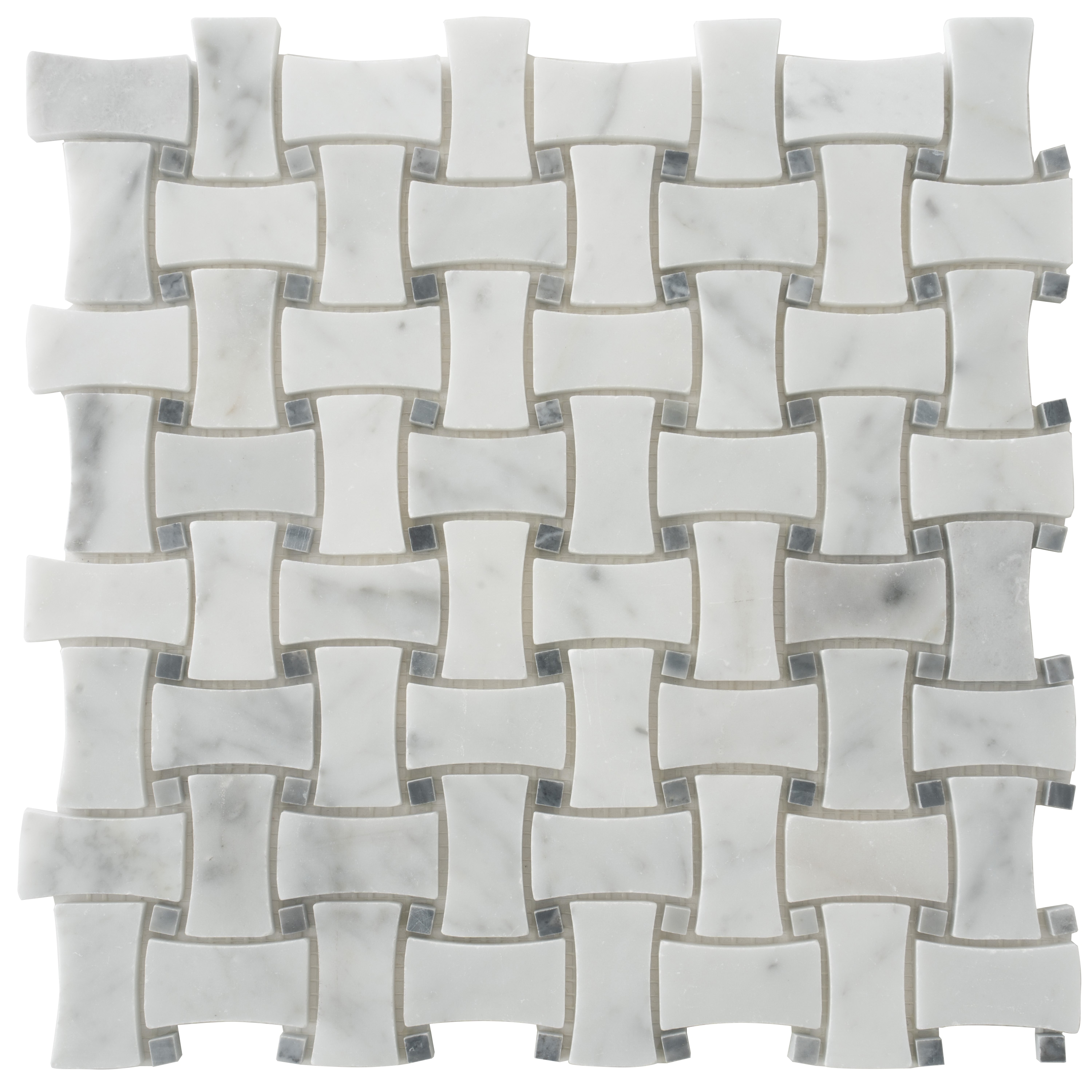 12" x 12" Gray Marble Basketweave Mosaic Tile