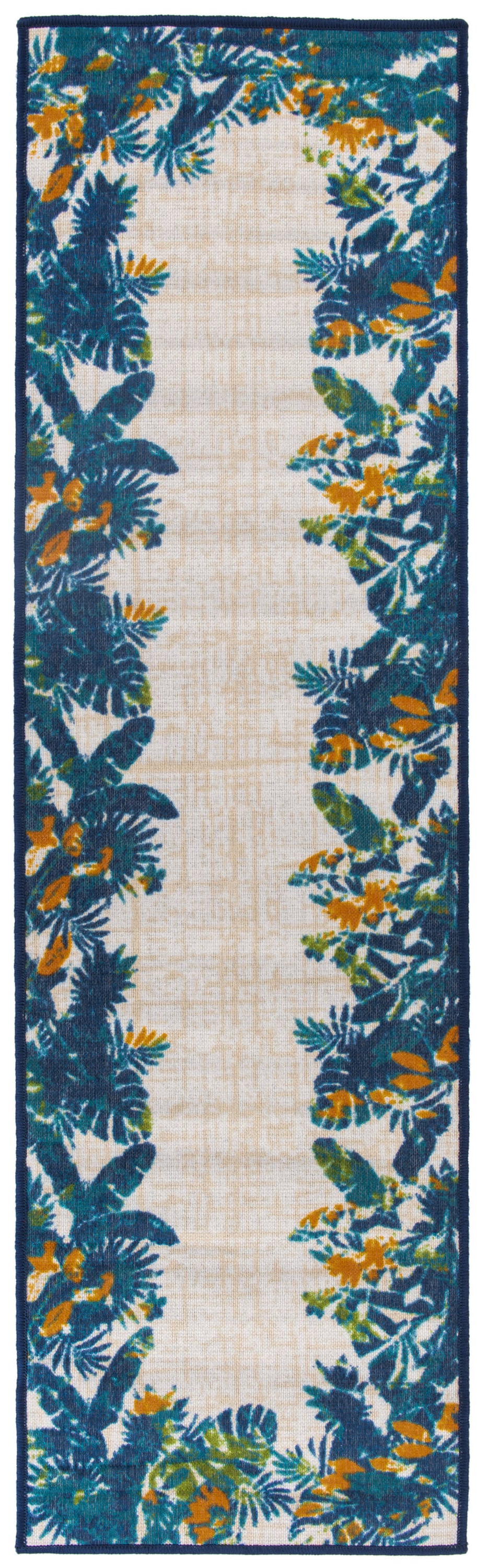 World Rug Gallery 9019MULTI2X7 Ravenna 2 x 7 (ft) Loomed Nylon Multi Rectangular Indoor/Outdoor Floral/Botanical Tropical Area rug