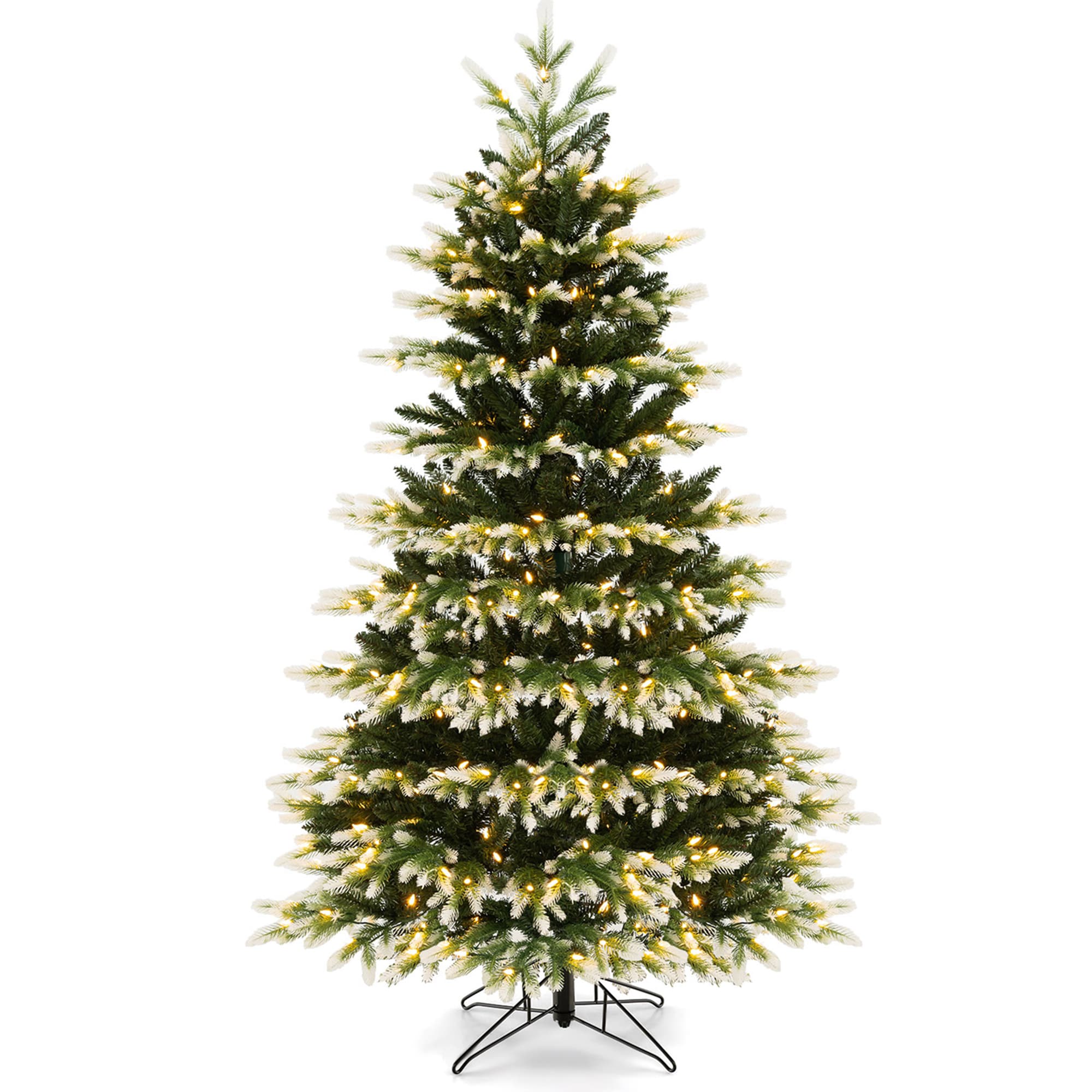Costway LWS00766 6-ft Pre-lit Artificial Christmas Tree with White LED Lights