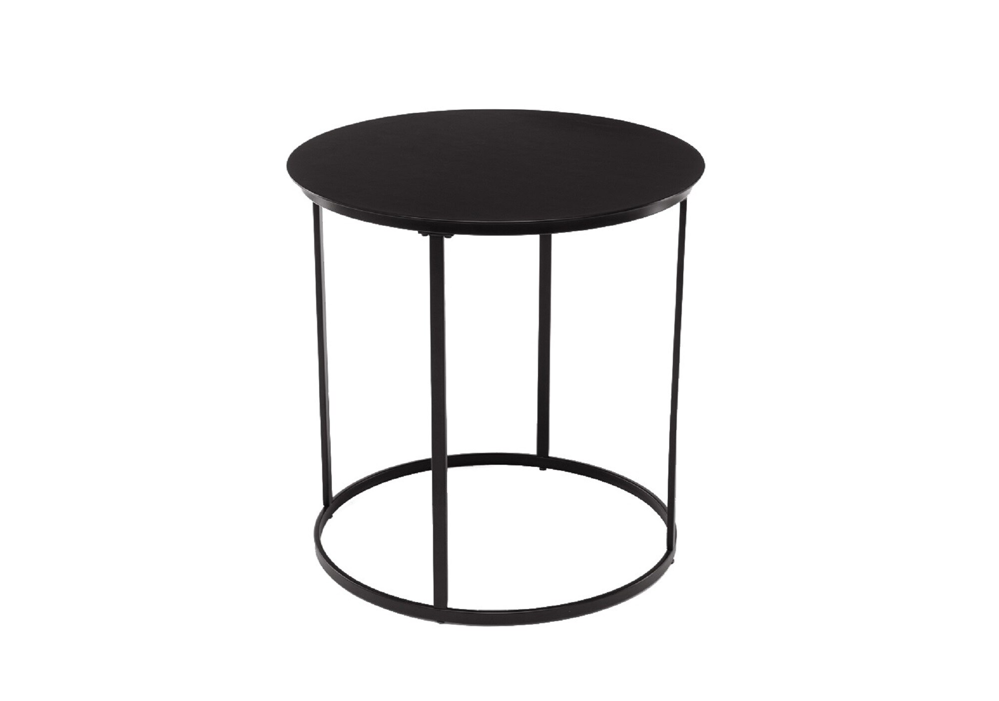 Boraam Industries Landon 24in W x 24in H Black Metal Round Modern End